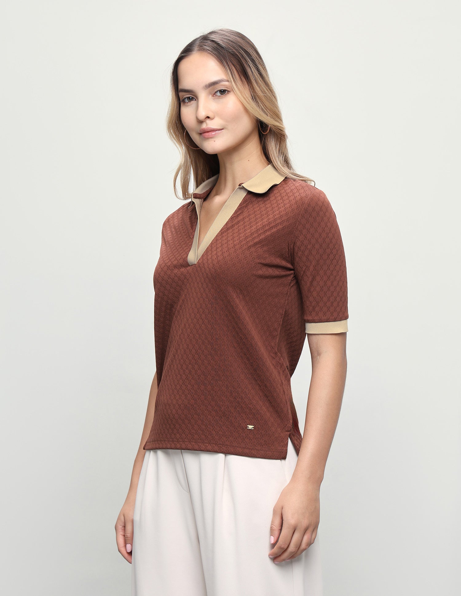 Textured Regular Fit Polo Shirt Rust - U.S. Polo Assn. India | Large