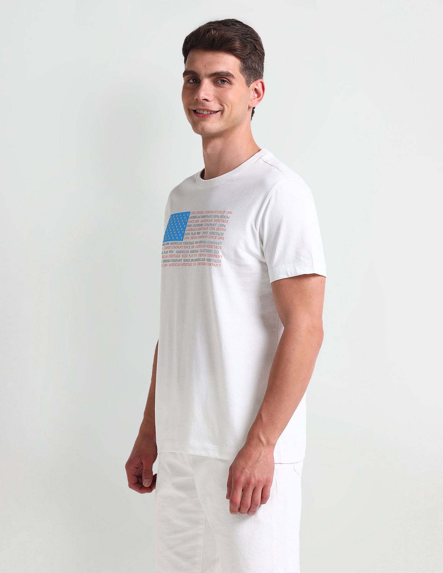 Muscle Fit Brand Print T-Shirt Ivory - U.S. POLO ASSN. | Large