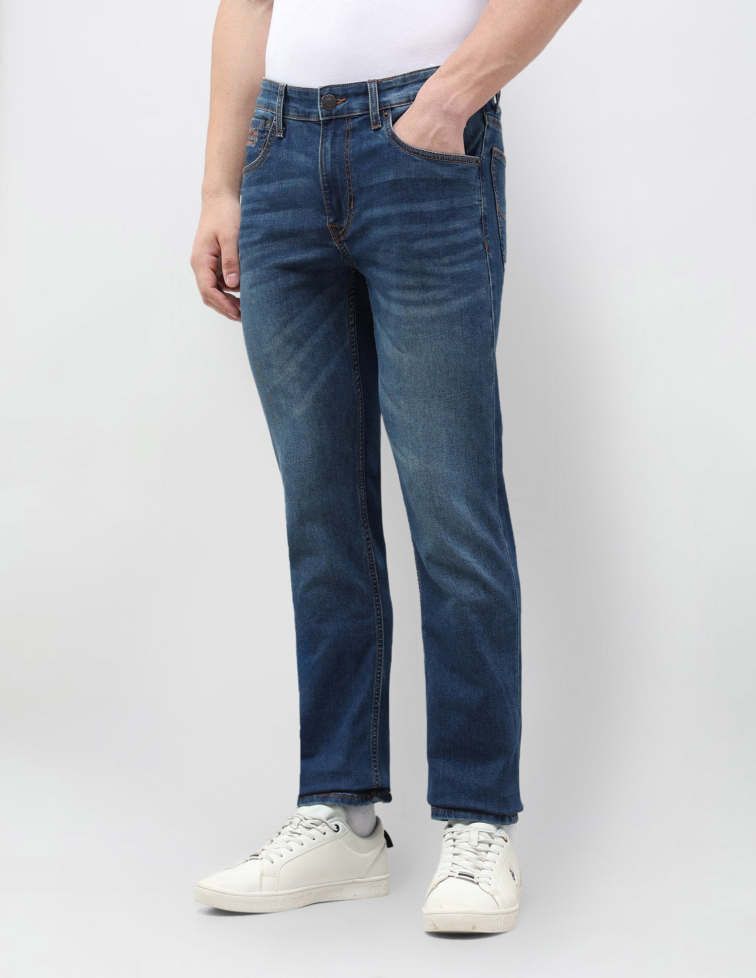 Brandon Slim Tapered Fit Blue Jeans Indigo - U.S. POLO ASSN. | Large