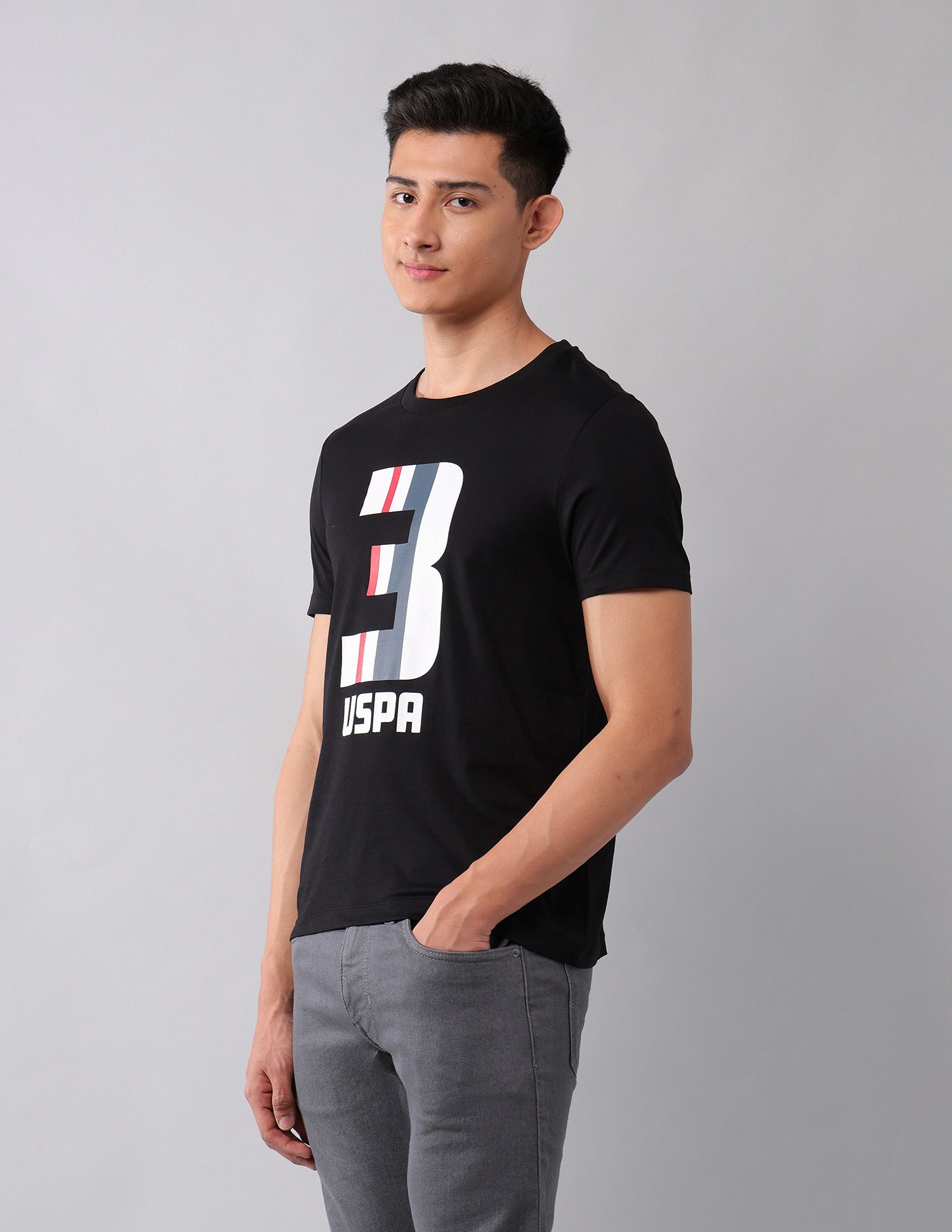 Brand Printed Muscle Fit T-Shirt Black - U.S. POLO ASSN. | Large