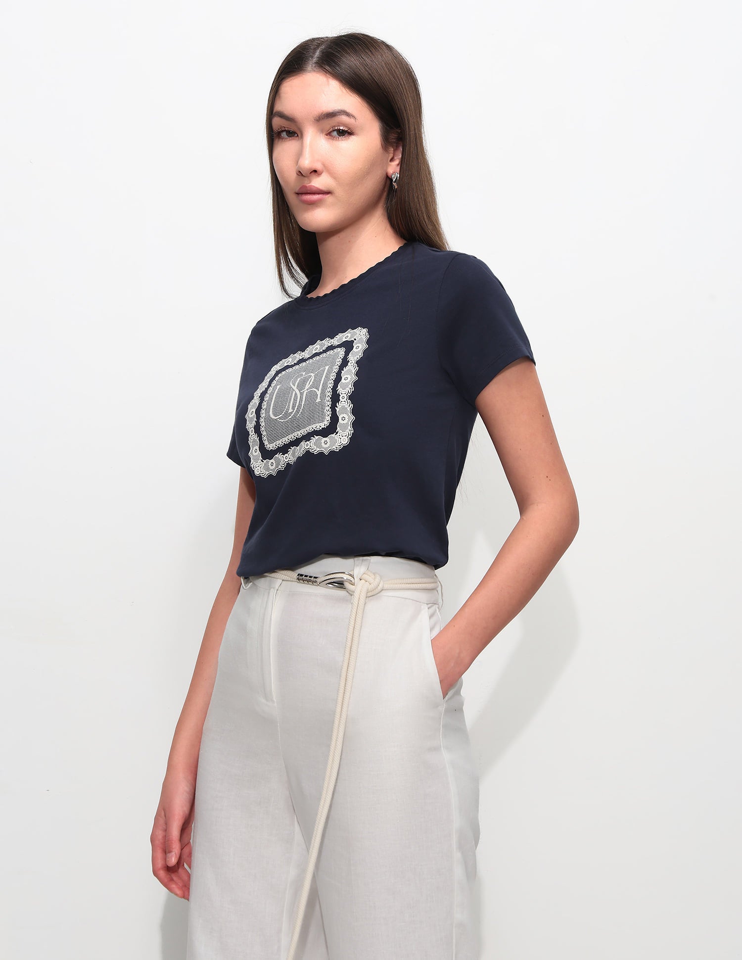 Regular Fit Brand Printed T-Shirt Navy - U.S. Polo Assn. India | Large