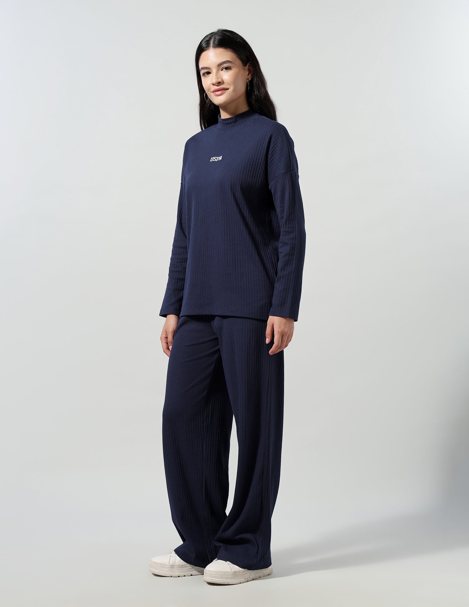 Self Design Vertical Striped Leisure Cord Set Navy - U.S. Polo Assn. India | Large