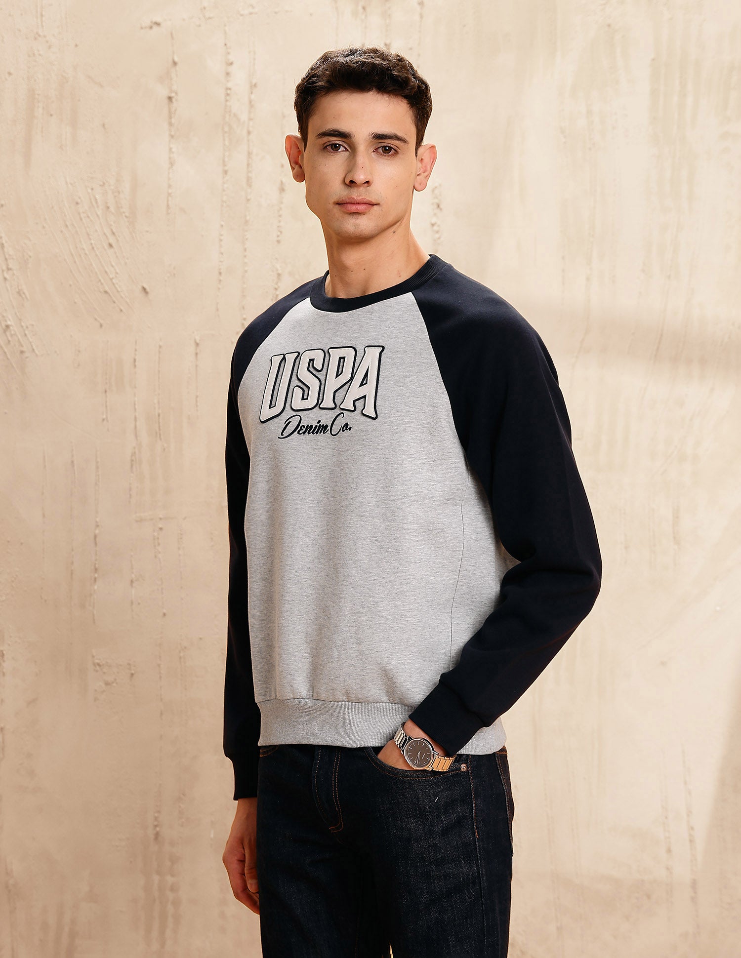 Brand Embossed Legend Of Horseshoe Sweatshirt Grey - U.S. POLO ASSN. | Large