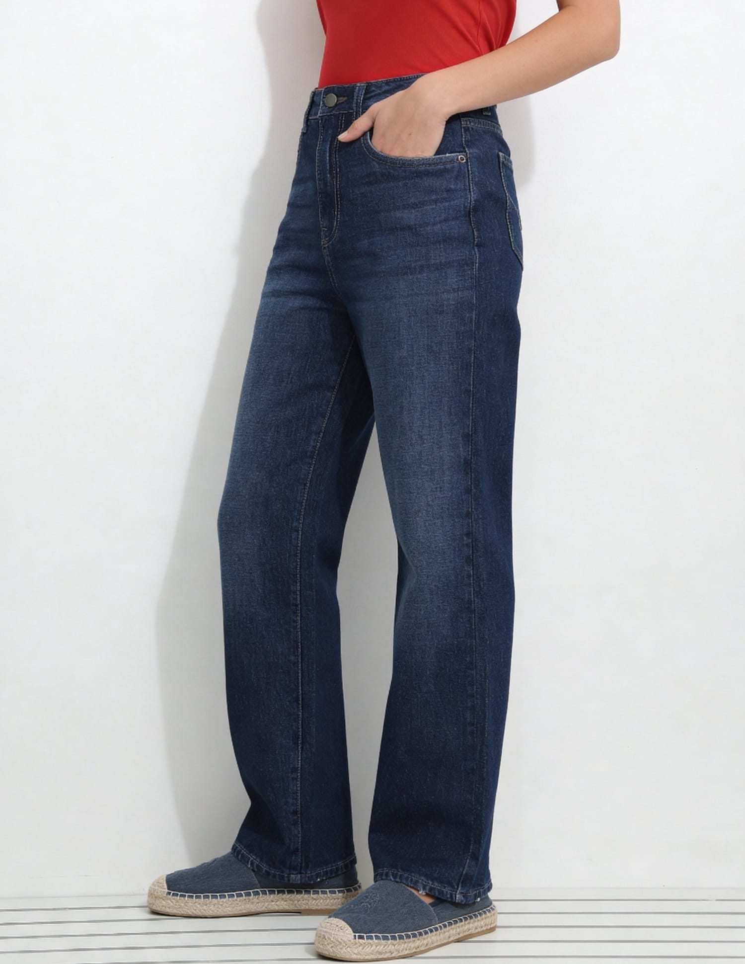 High Rise Straight Fit Jeans Blue - U.S. Polo Assn. India | Large