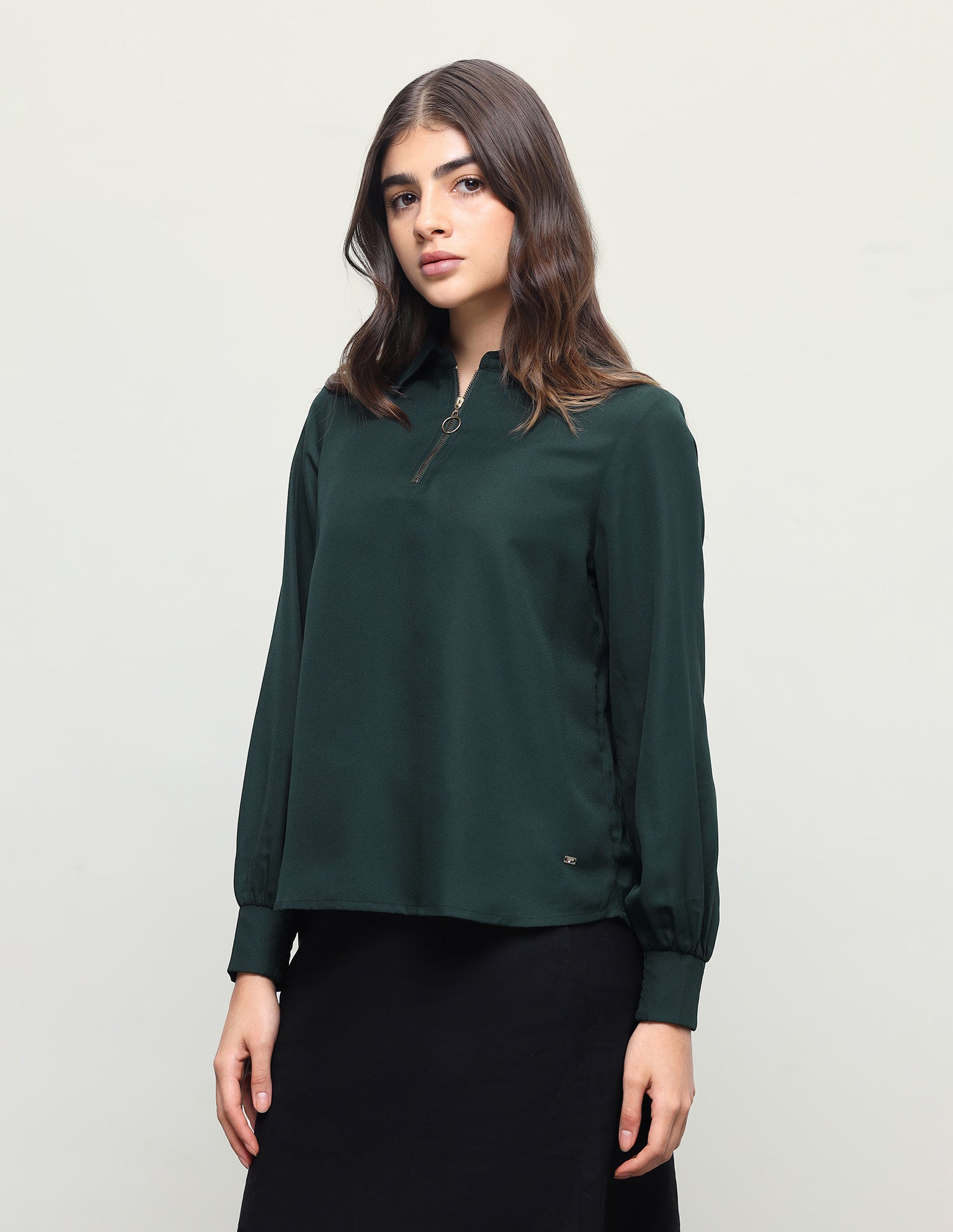 Solid Regular Fit Top Dark Green - U.S. Polo Assn. India | Large