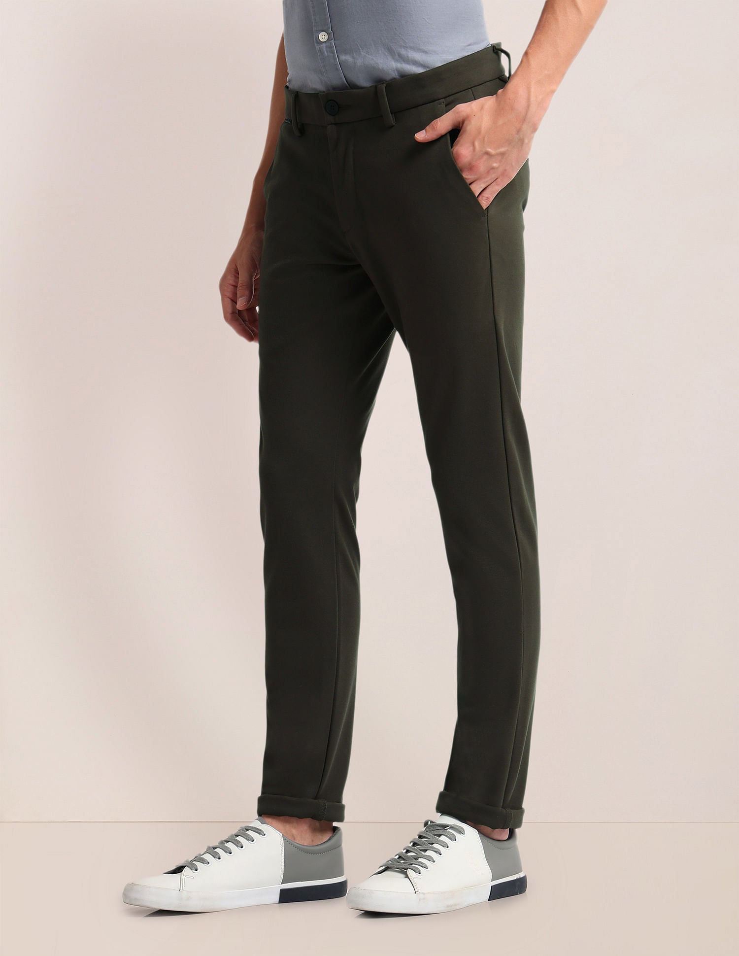 Slim Straight Fit Knitted Chinos Olive - U.S. POLO ASSN. | Large