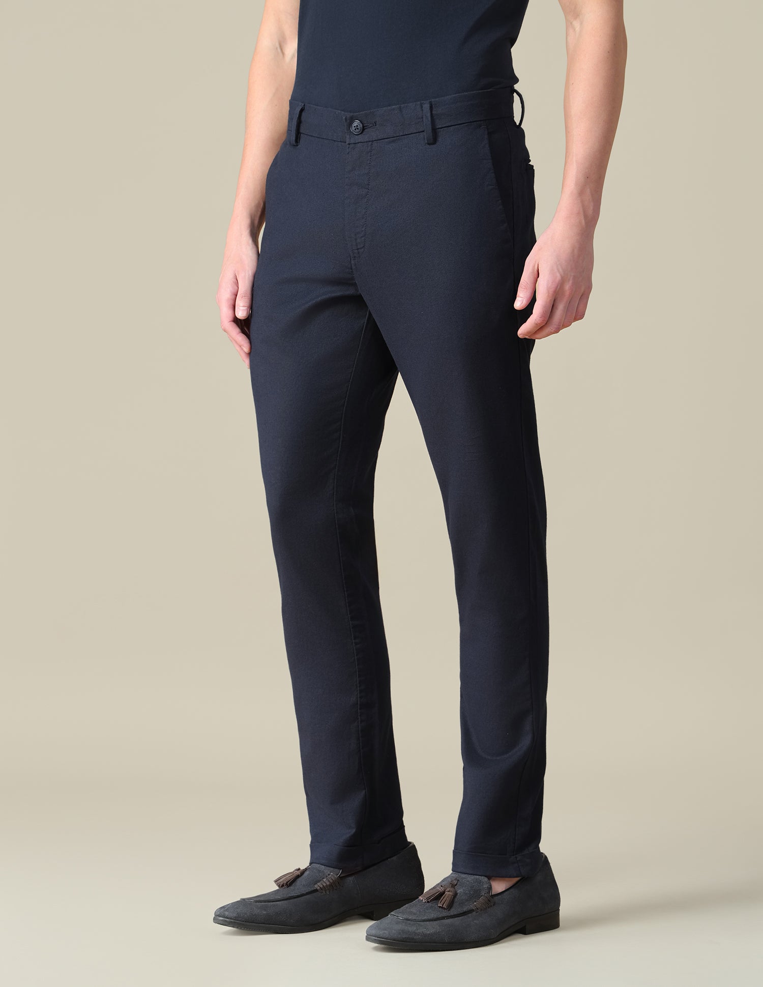 Mid Rise Denver Slim Fit Trousers Navy - U.S. Polo Assn. India | Large