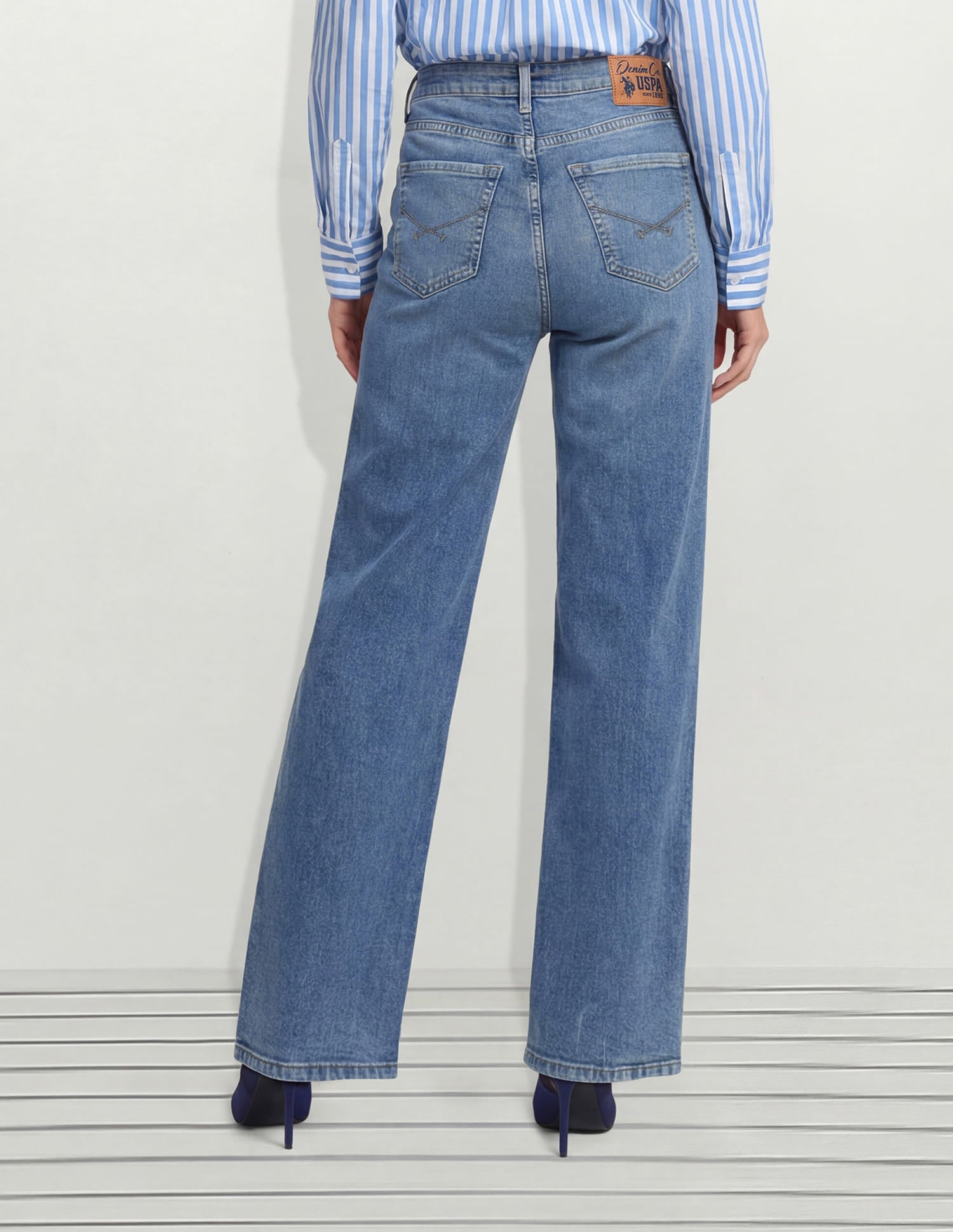 High Rise Straight Fit Jeans Blue - U.S. Polo Assn. India | Large