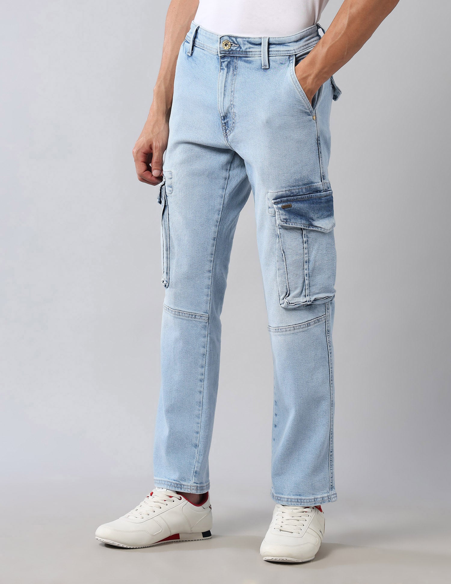 Harold Slim Straight Fit Blue Jeans Light Wash - U.S. Polo Assn. India | Large