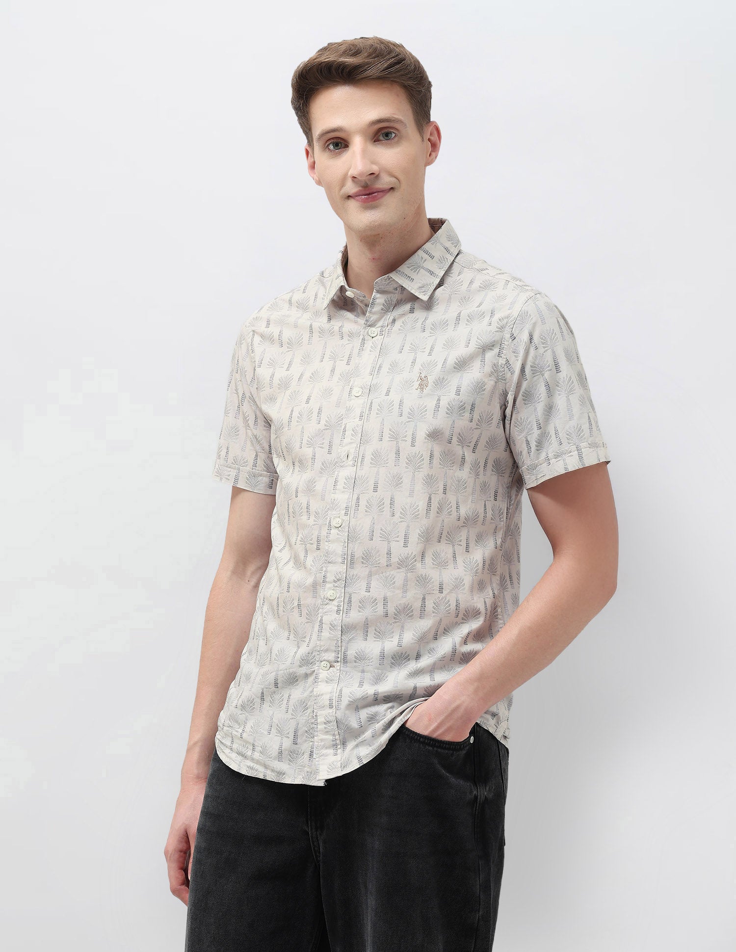 Tailored Fit Working Holiday Shirt Khaki - U.S. Polo Assn. India | Large