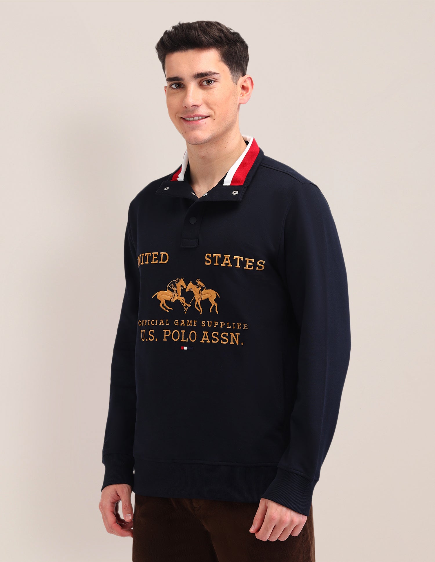 Brand Printed Sweatshirt Navy - U.S. POLO ASSN. | Large