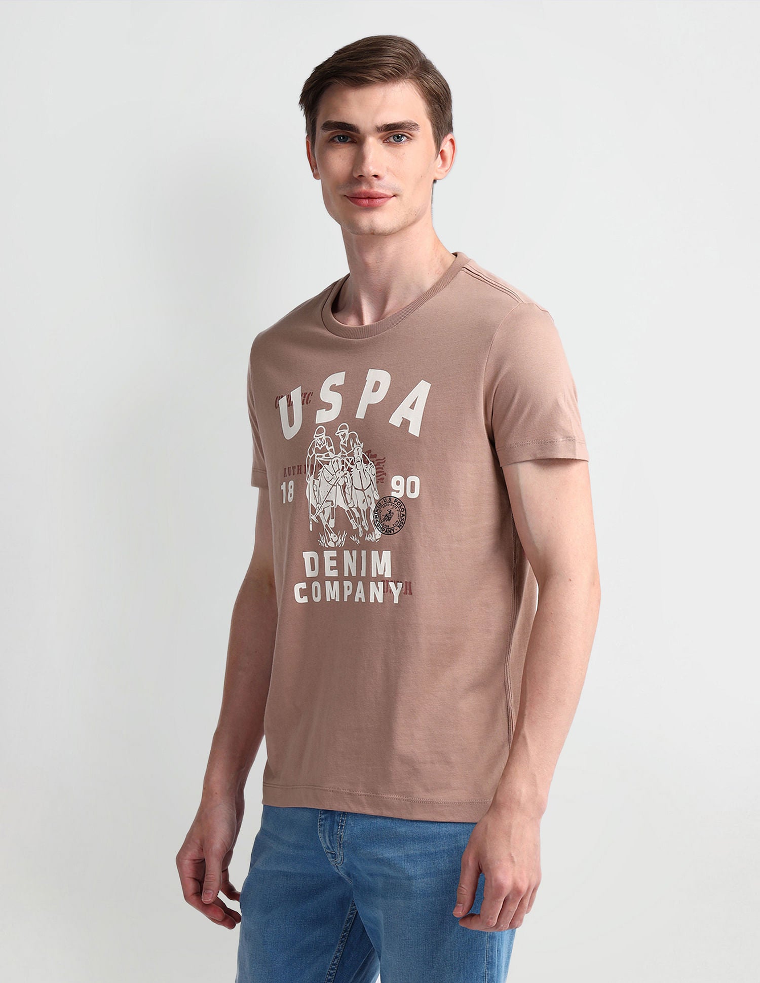 Muscle Fit Typography T-Shirt White - U.S. POLO ASSN. | Large