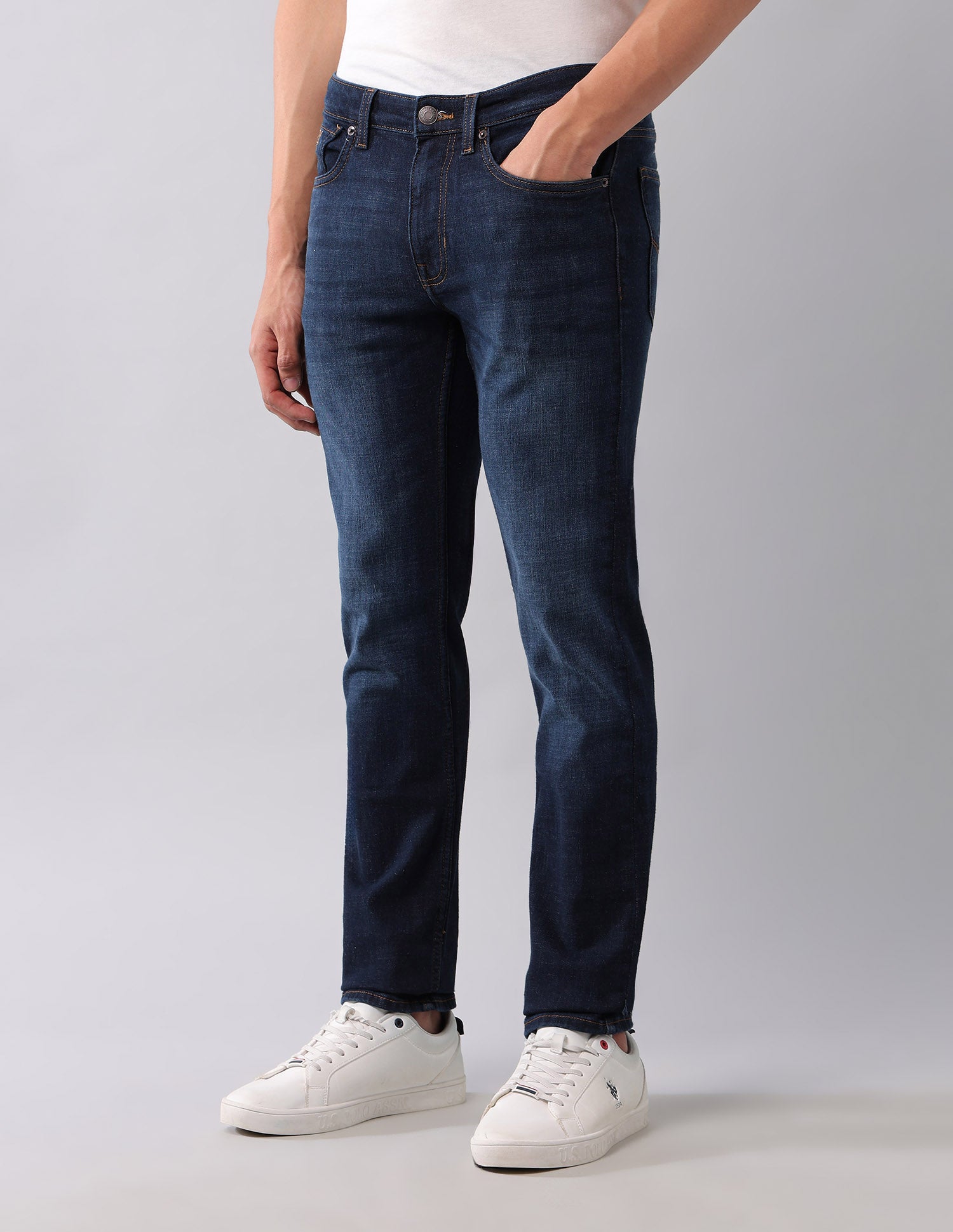 Regallo Skinny Fit Blue Jeans Dark Blue - U.S. Polo Assn. India | Large