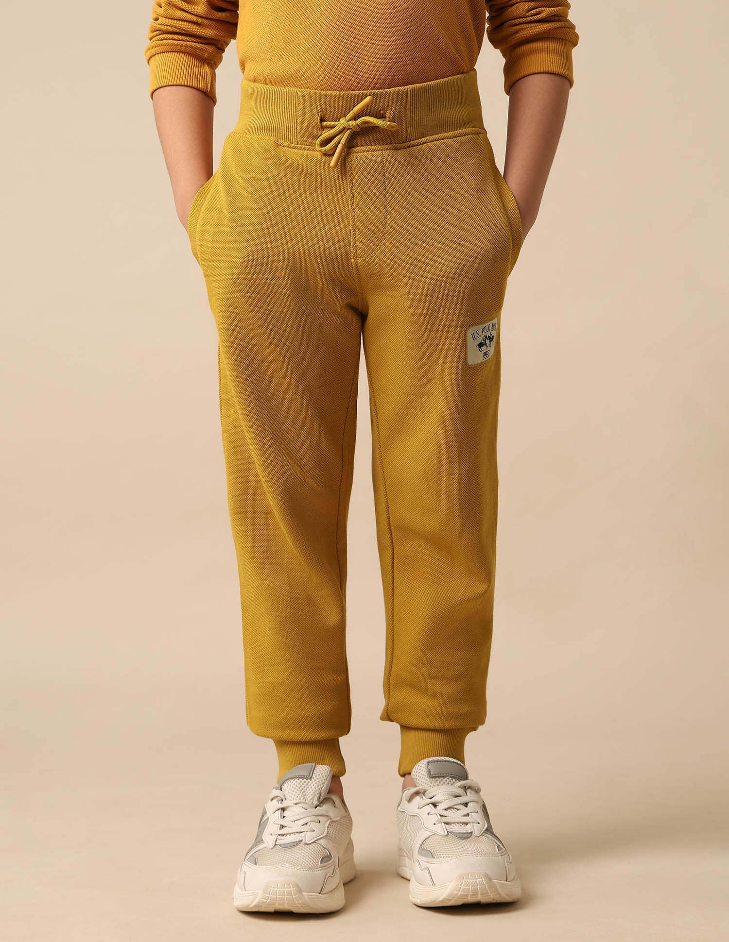 Textured Regular Fit Joggers Yellow - U.S. POLO ASSN. | Large