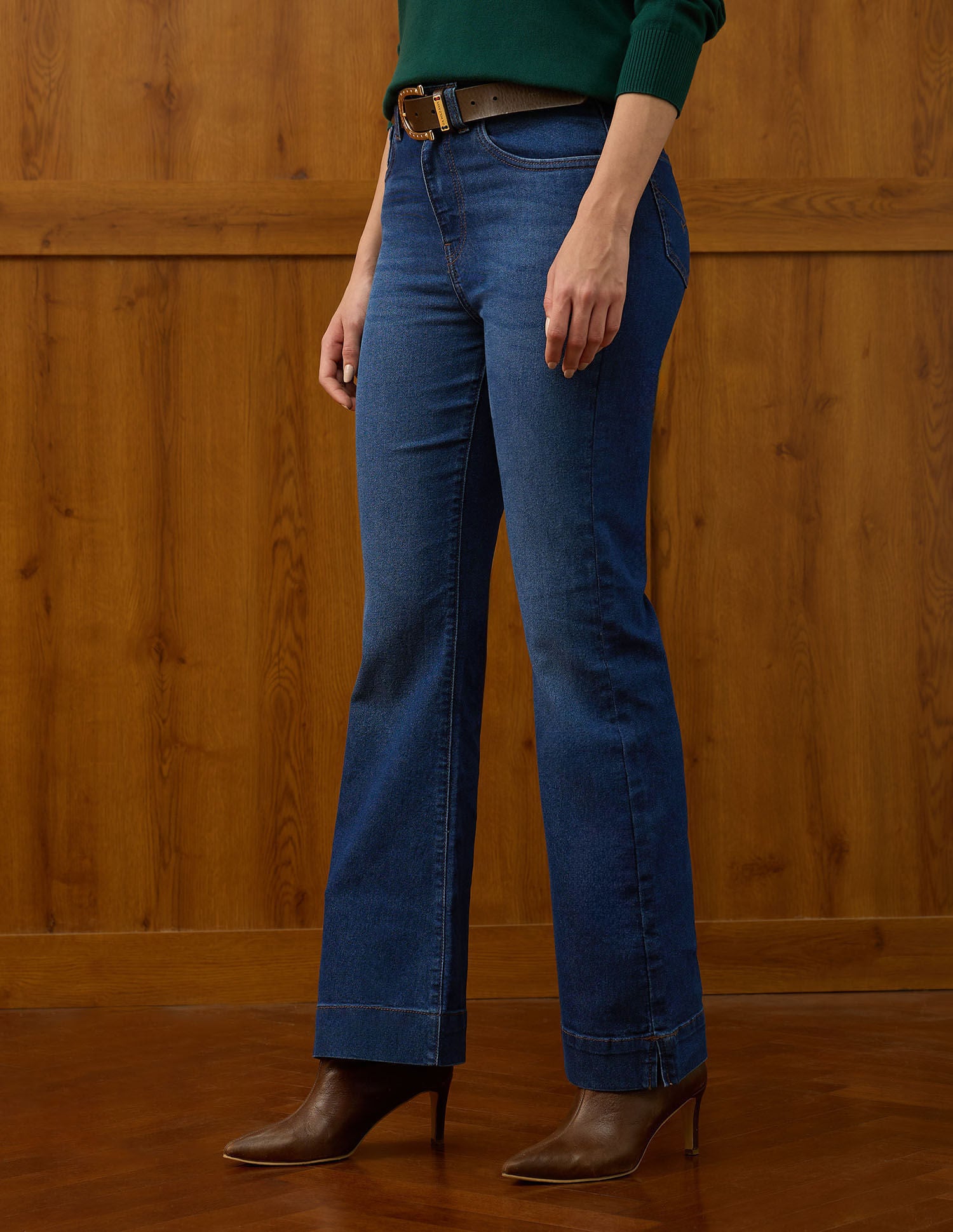 High Rise Flared Fit Jeans Blue - U.S. POLO ASSN. | Large