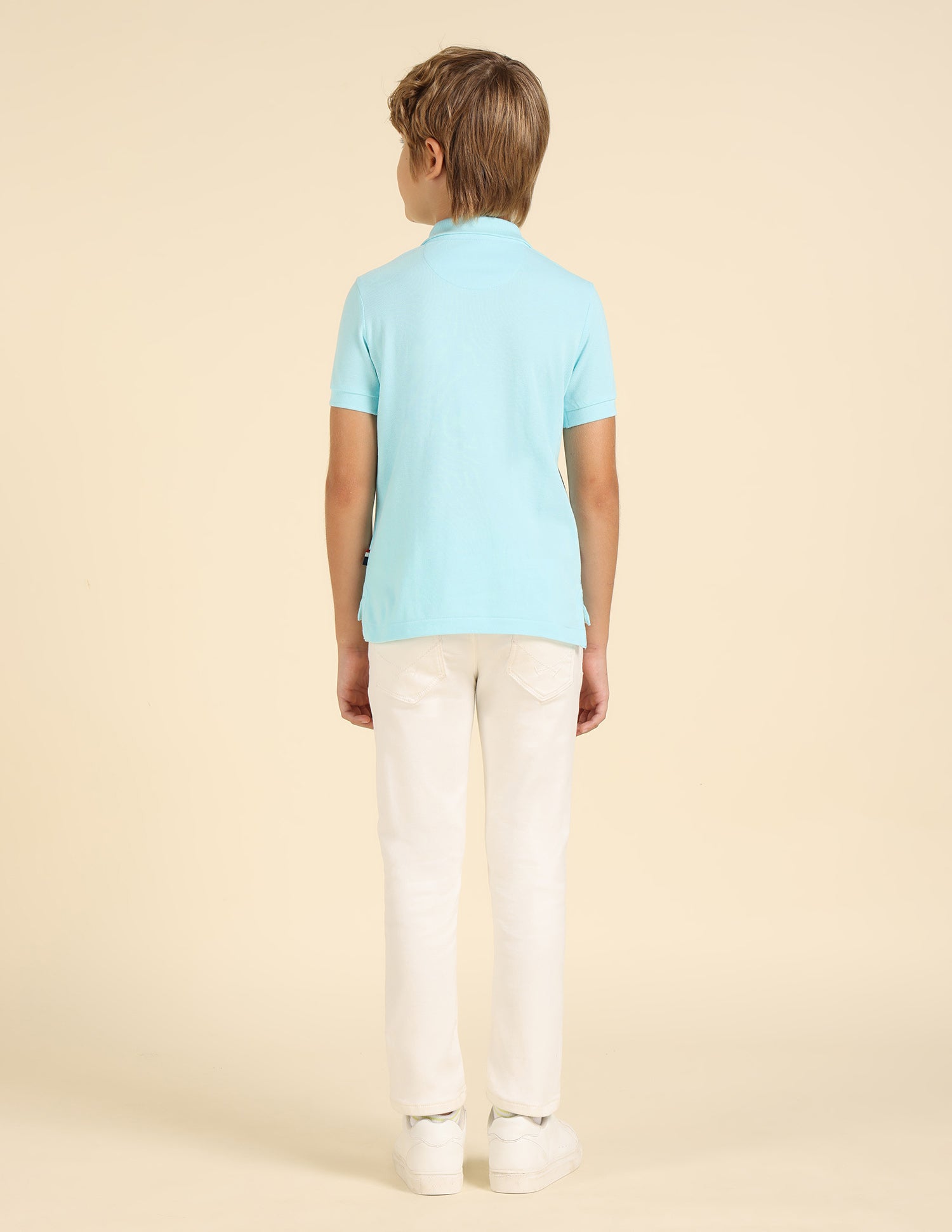 Boys Graphic Printed Pure Cotton Polo Shirt Light Blue - U.S. POLO ASSN. | Large