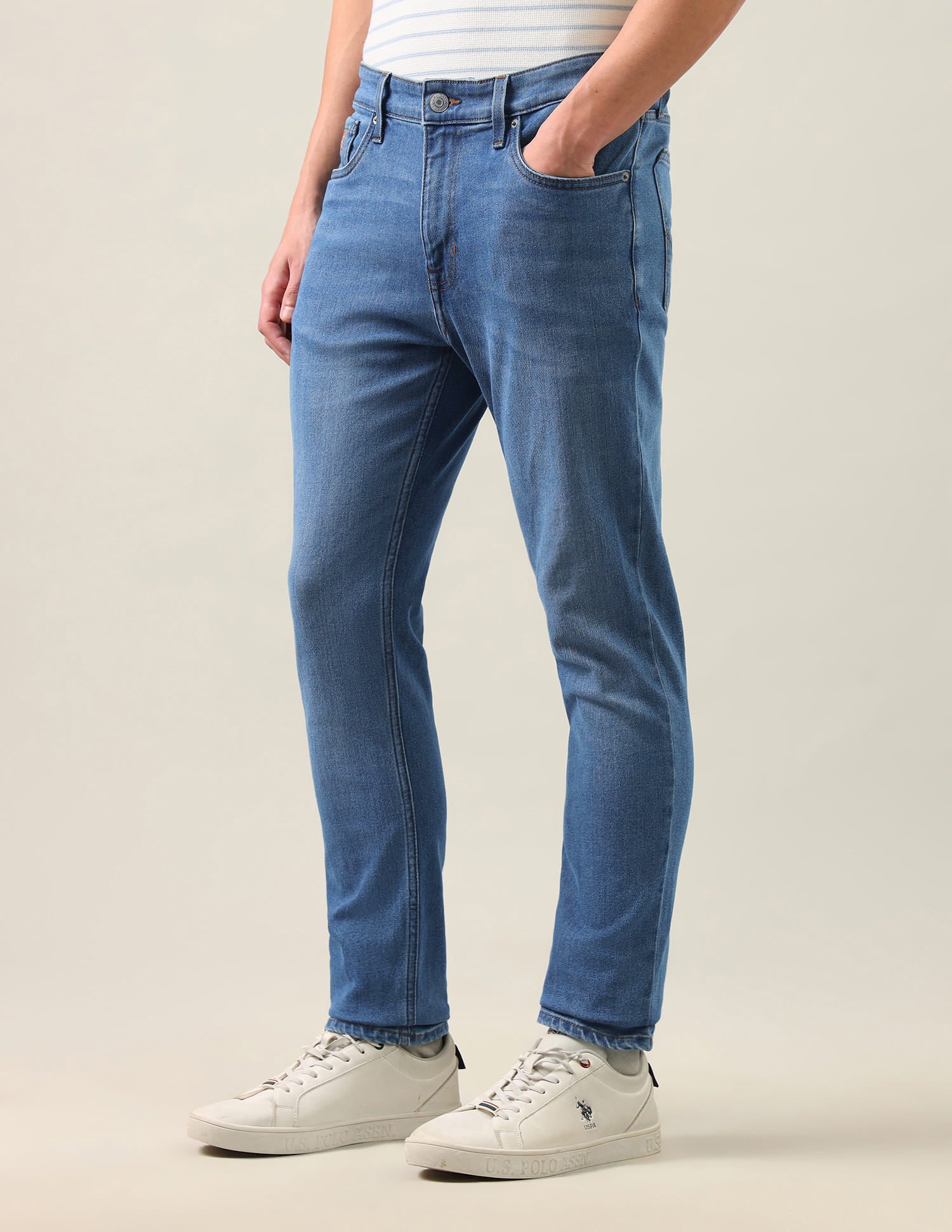 Brandon Slim-Tapered Fit Blue Jeans Blue - U.S. Polo Assn. India | Large