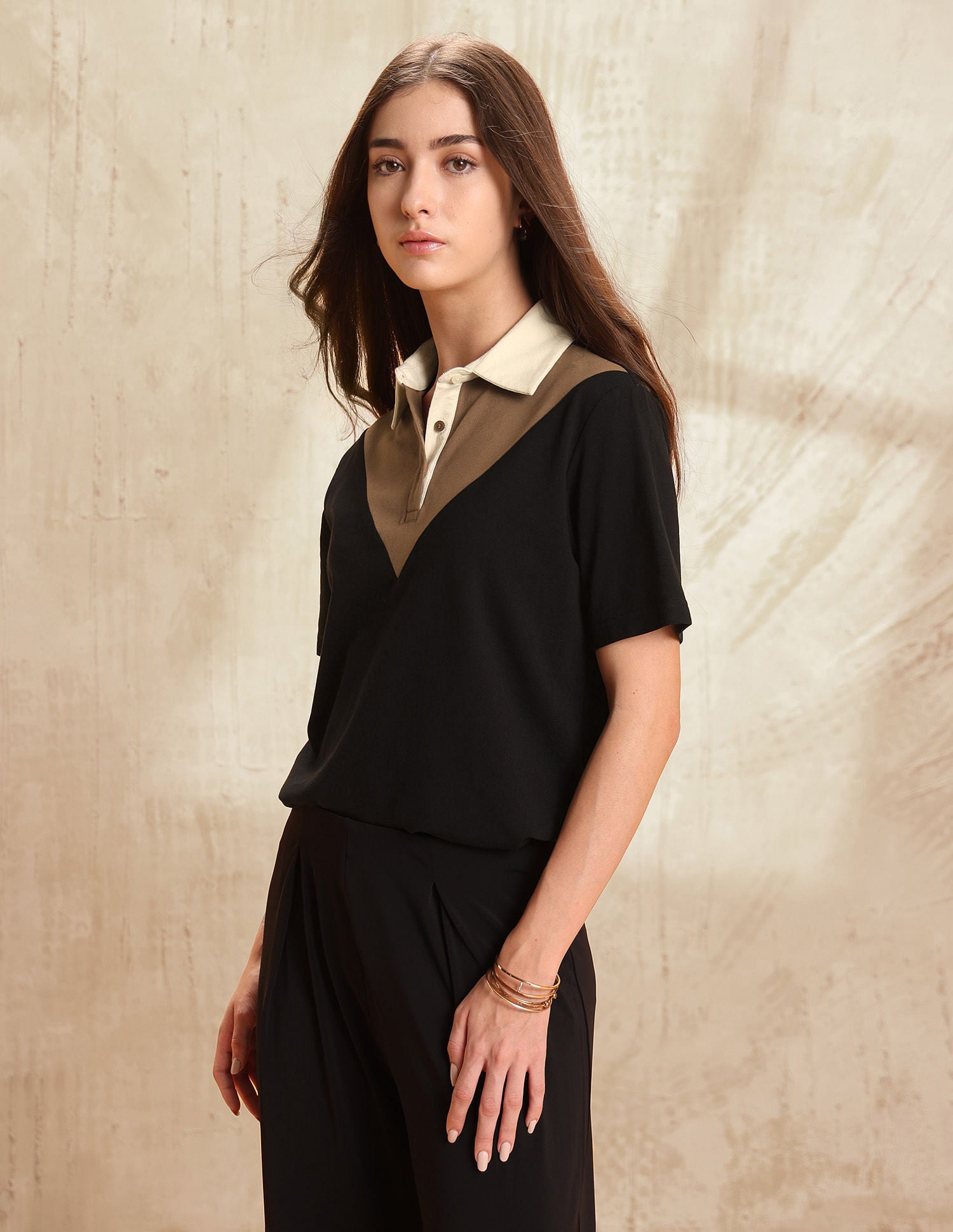 Relaxed Fit Colourblocked Polo Shirt Black - U.S. Polo Assn. India | Large