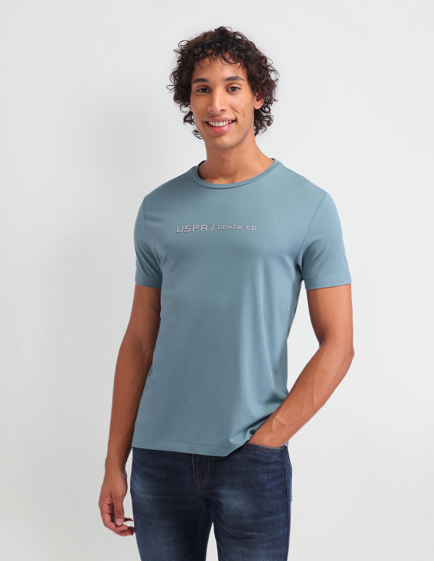 Solid Muscle Fit T-Shirt Blue - U.S. Polo Assn. India | Large