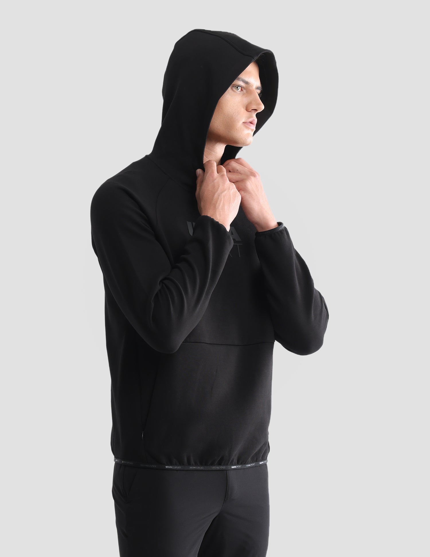 Regular Fit Solid Active Sweatshirt Black - U.S. Polo Assn. India | Large