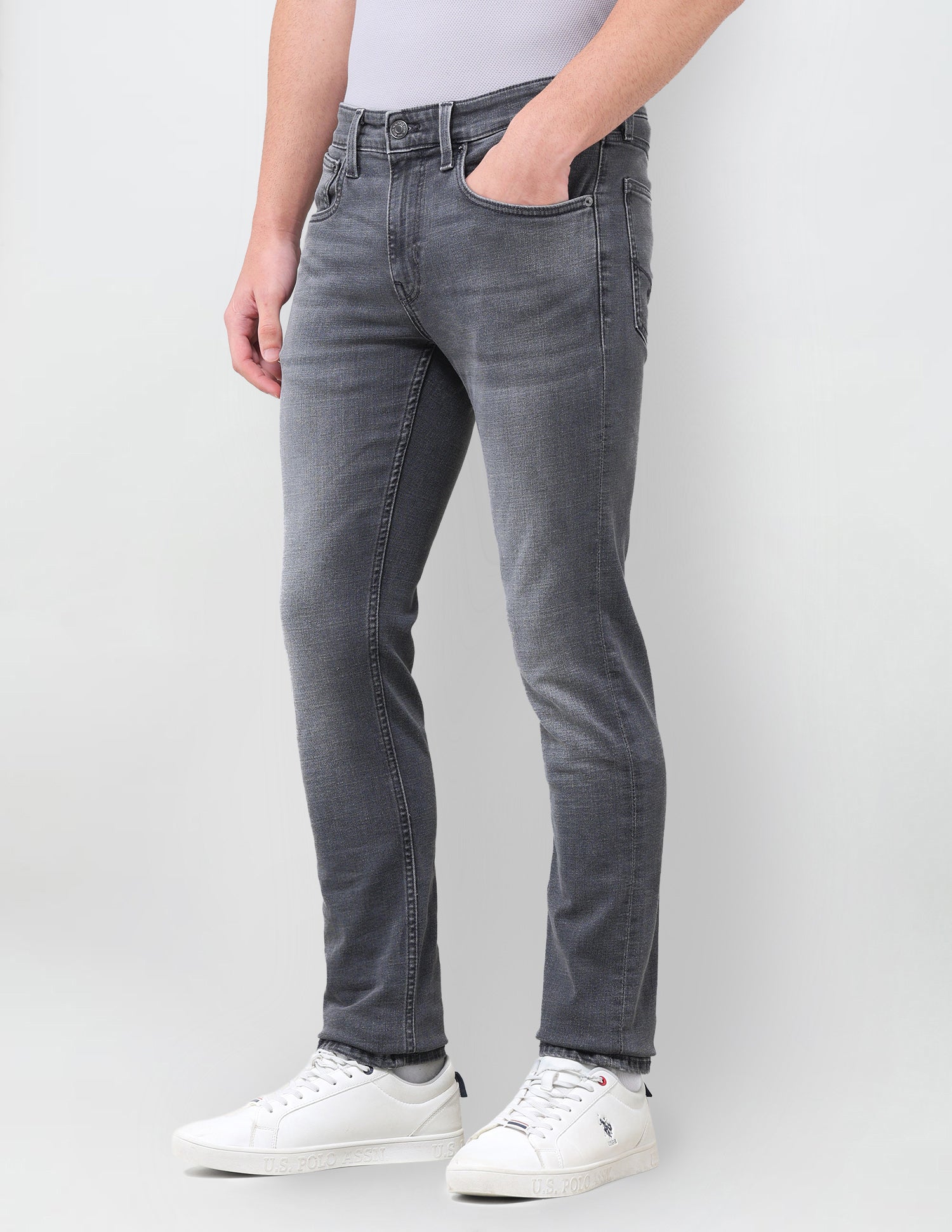 Regallo Skinny Fit Grey Jeans Grey - U.S. Polo Assn. India | Large
