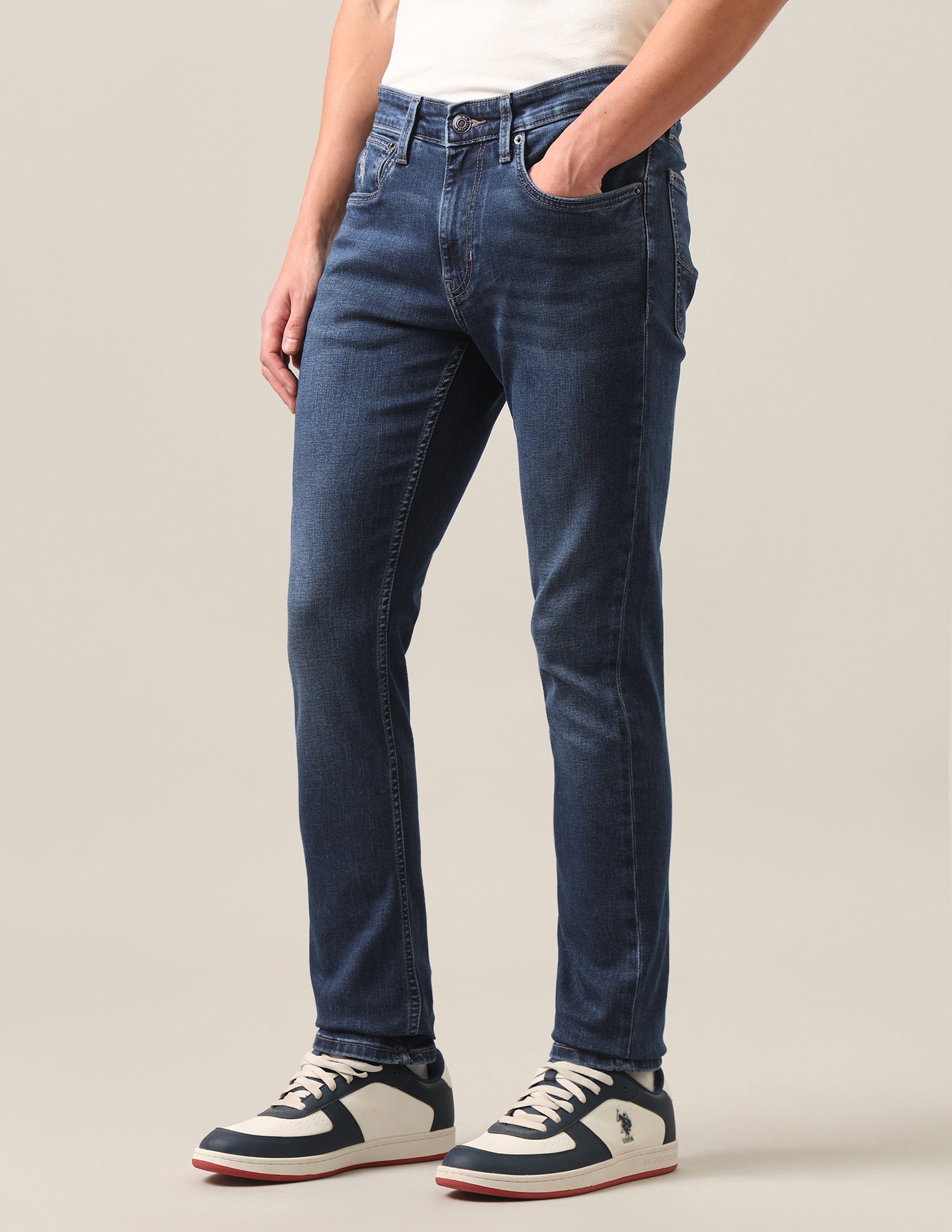 Regallo Skinny Fit Blue Jeans Dark Blue - U.S. Polo Assn. India | Large