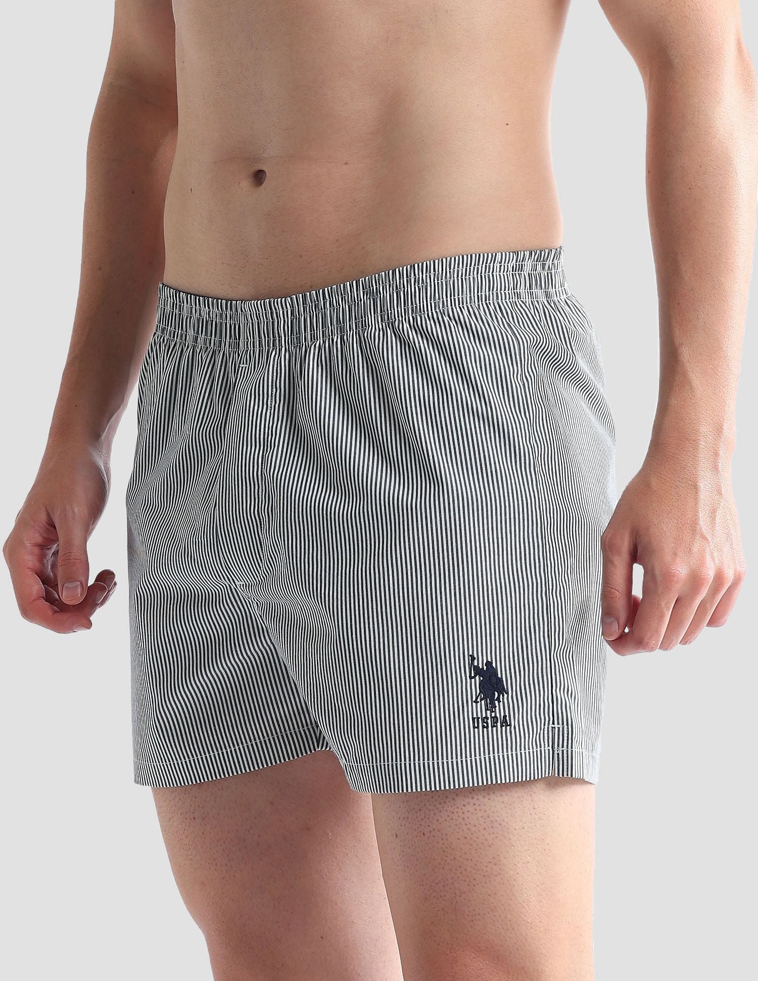 Pure Cotton EX004  Boxer Shorts - Pack of 1 Navy and White - U.S. POLO ASSN. | Large