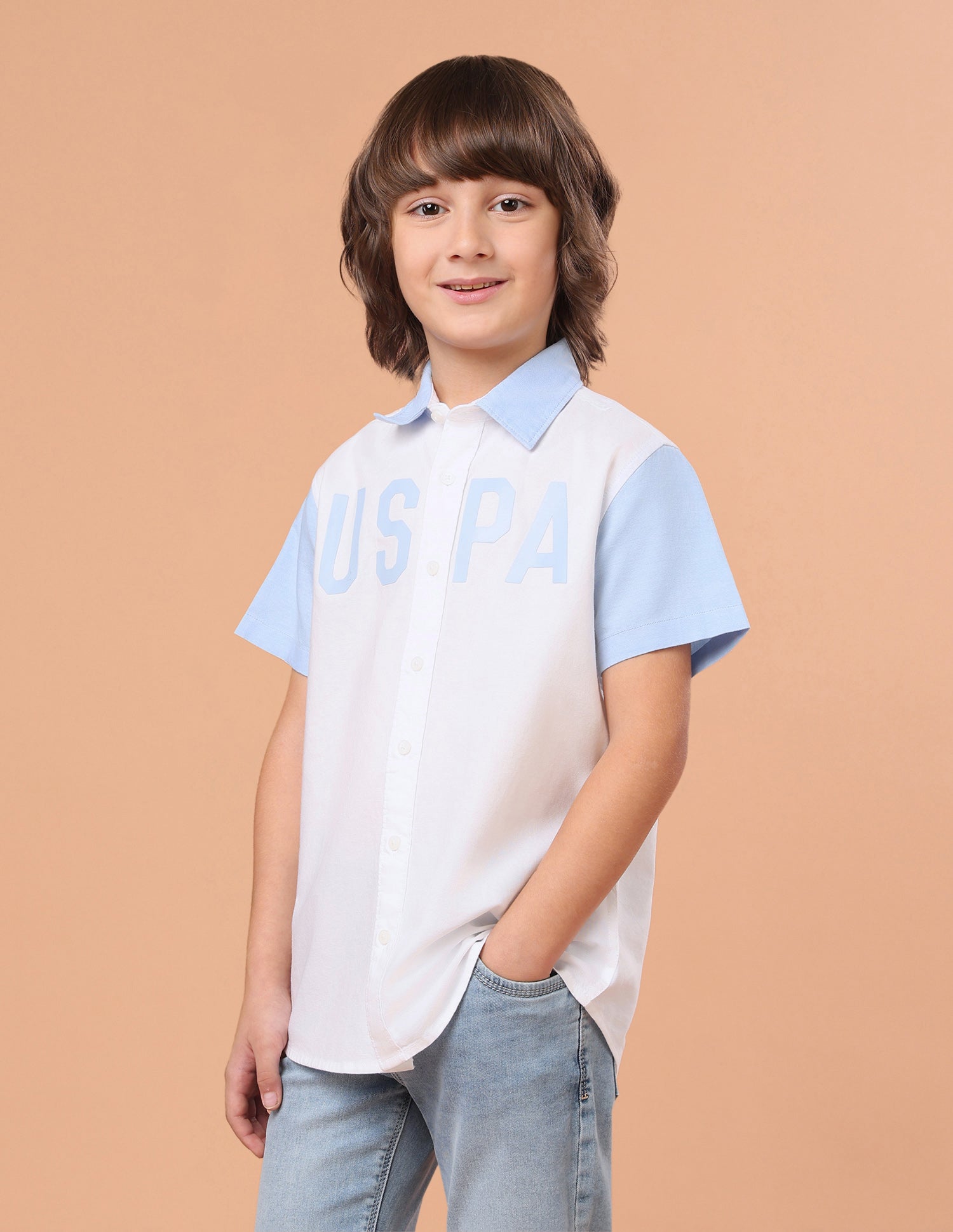 Brand Printed Oxford Shirt White - U.S. Polo Assn. India | Large