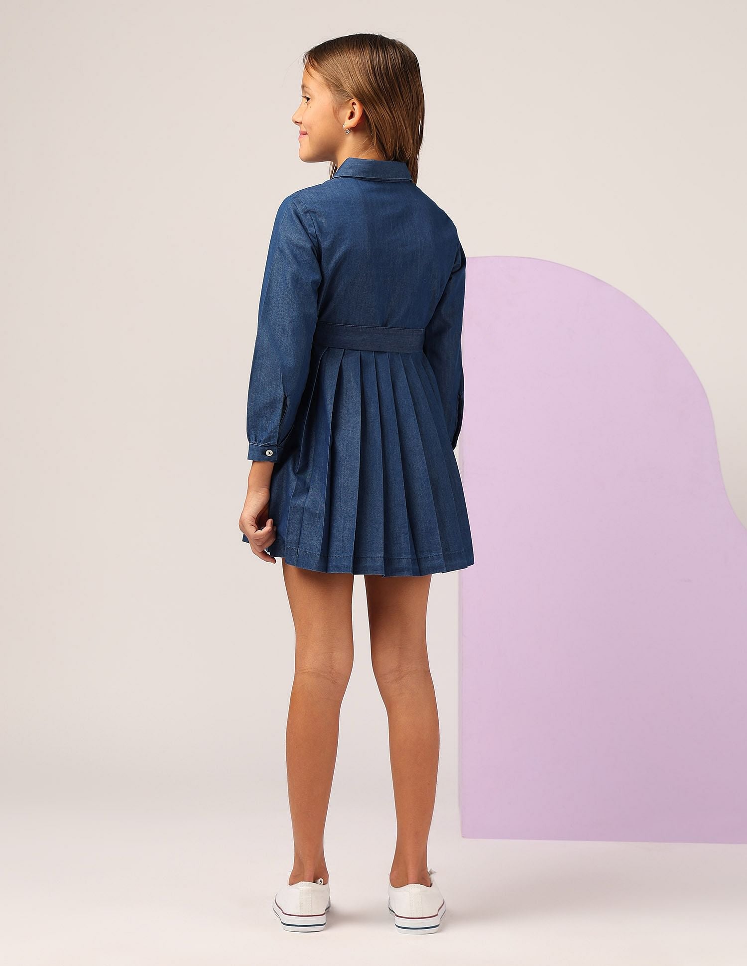 Girls Pleated Polo Skater Dress Indigo - U.S. POLO ASSN. | Large