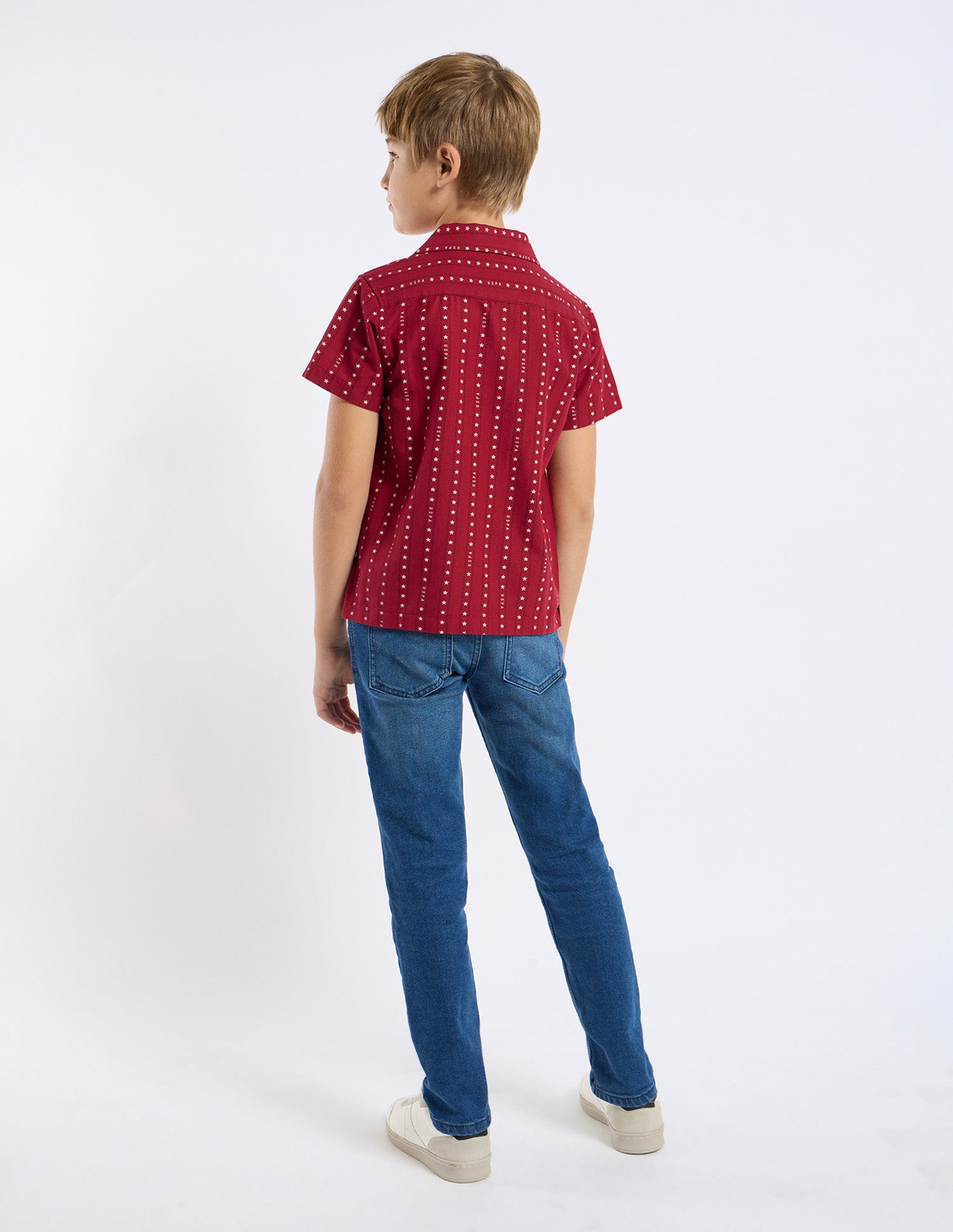 Boys Relaxed Fit All Over Printed Shirt Red - U.S. POLO ASSN. | Large