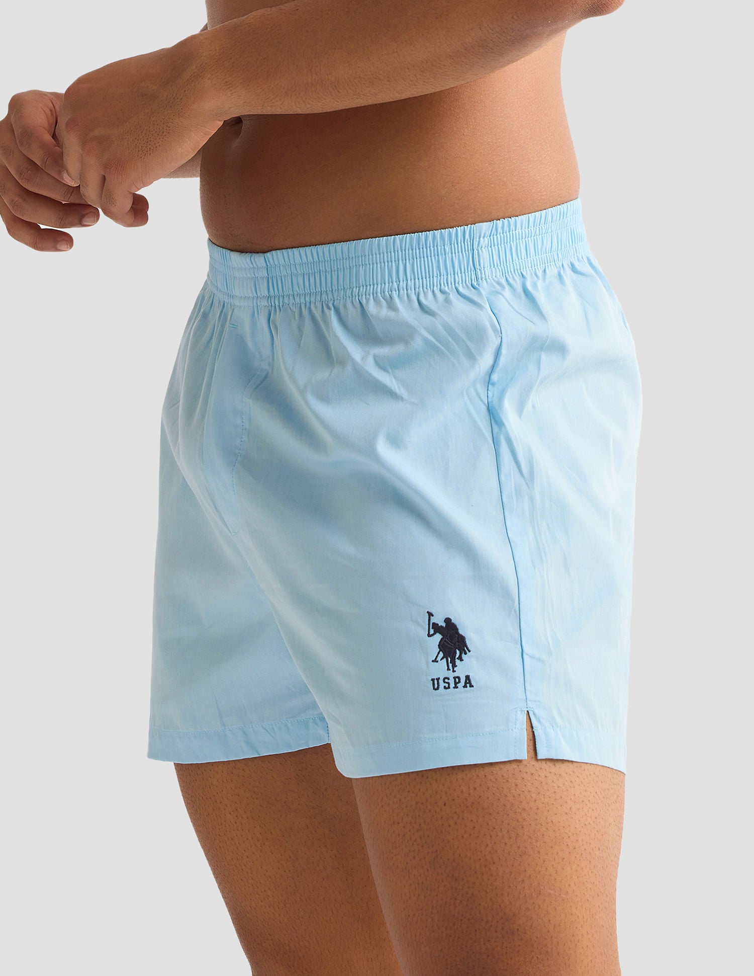 Pure Cotton OEX04 Boxer Shorts - Pack Of 1 Sky Blue - U.S. POLO ASSN. | Large