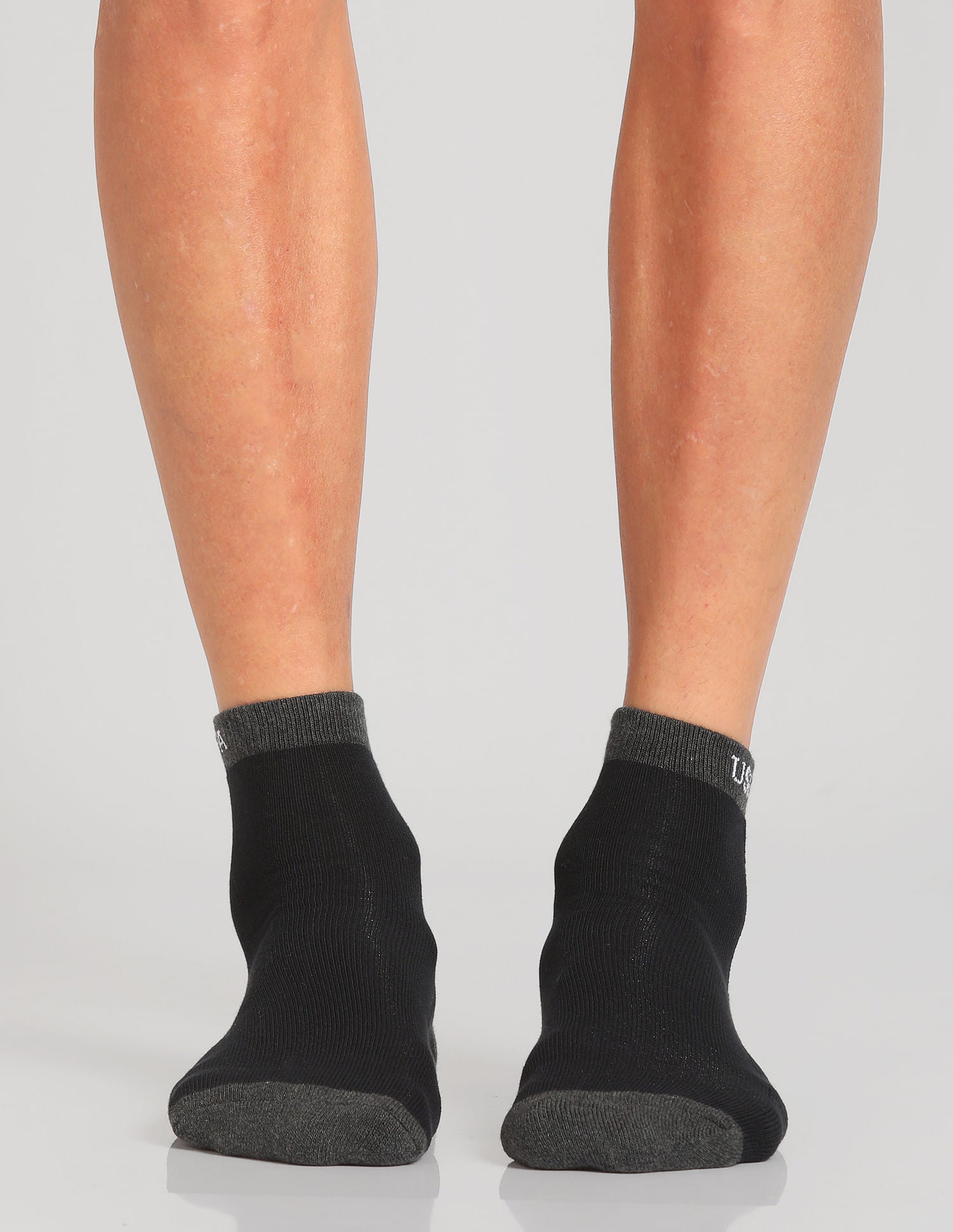 Ankle Length Terry Finish ES005 Socks - Pack Of 3 Grey, Anthra Melange and Black - U.S. POLO ASSN. | Large