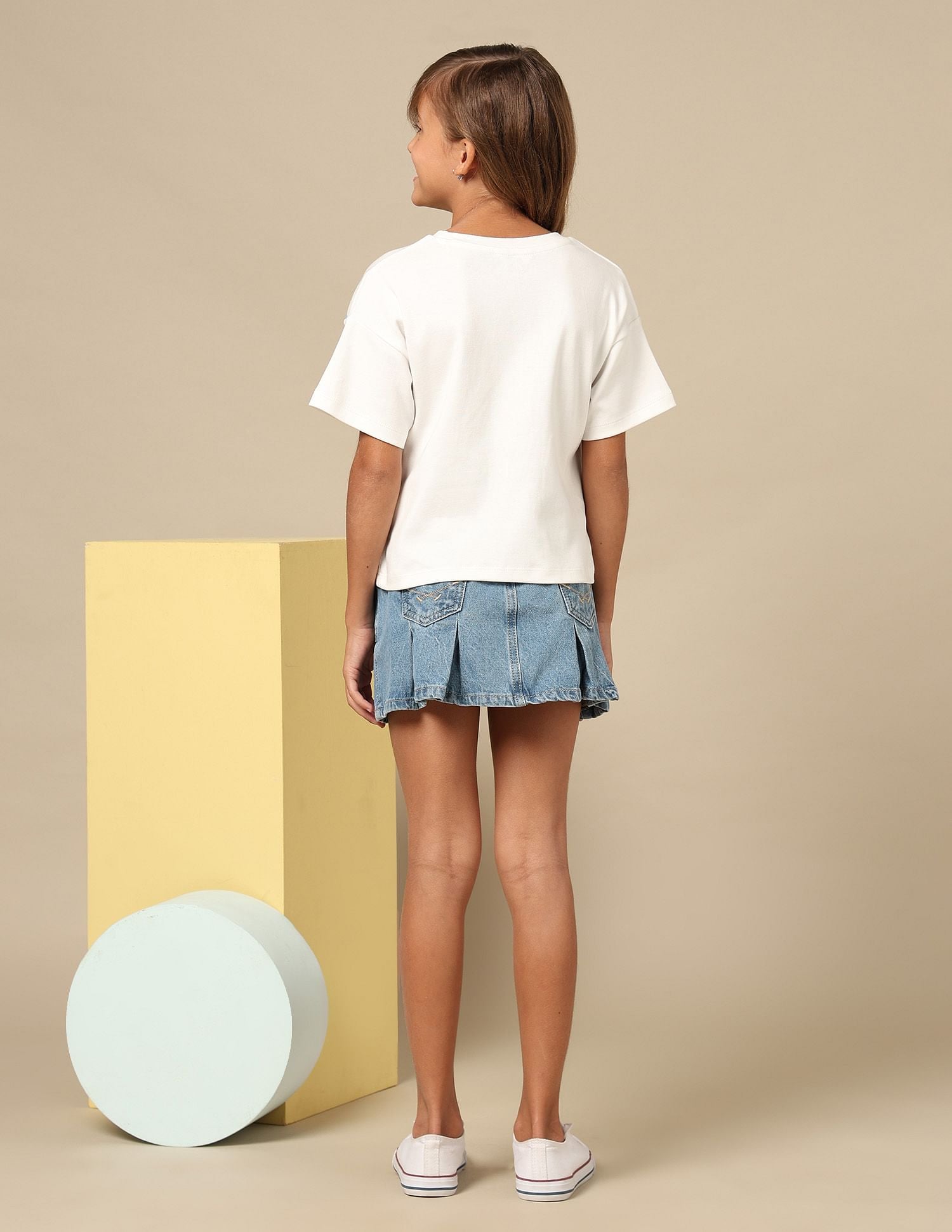 Girls Varsity Style Brand Embroidered T-Shirt Off White - U.S. POLO ASSN. | Large