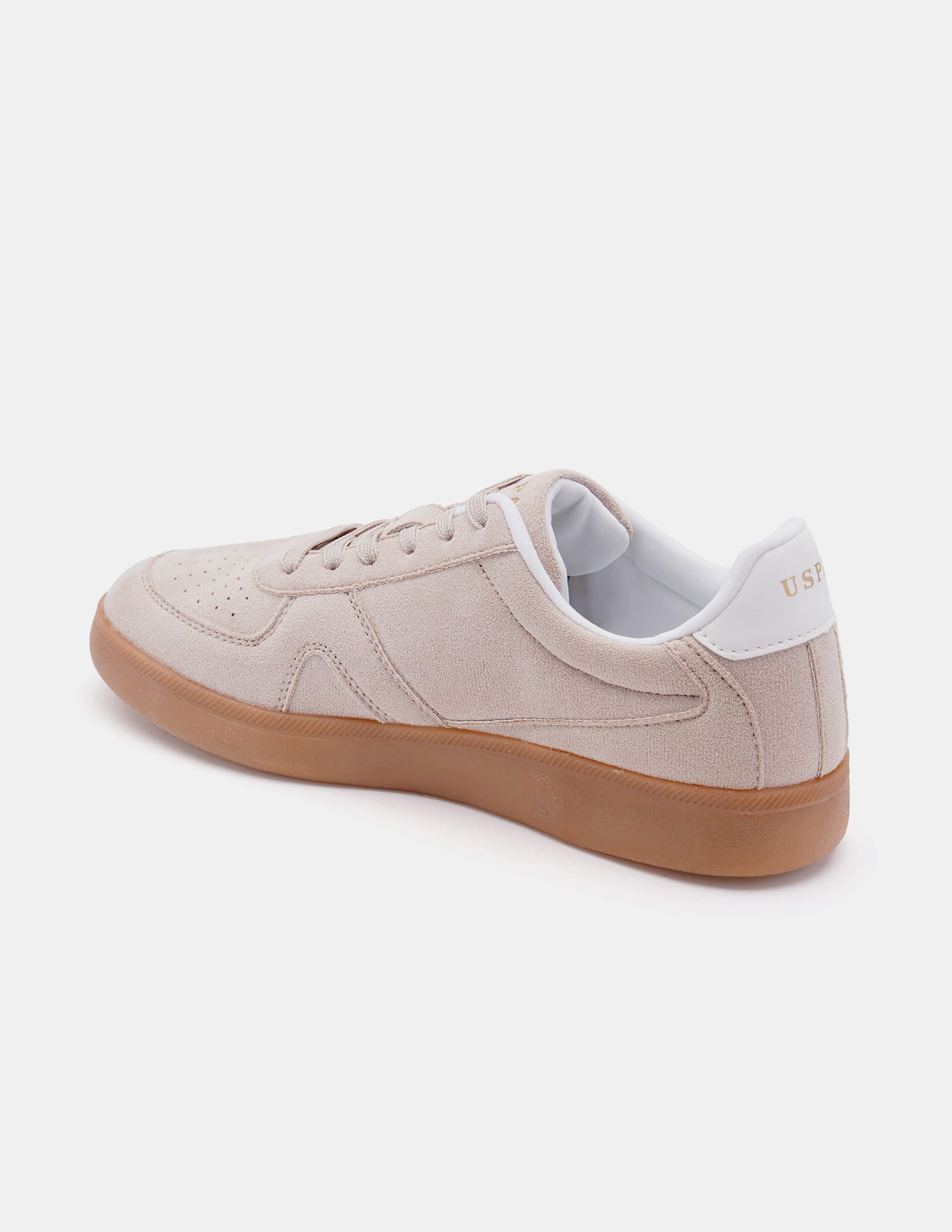 Women Round Toe Edda Striped Sneakers Beige - U.S. Polo Assn. India | Large