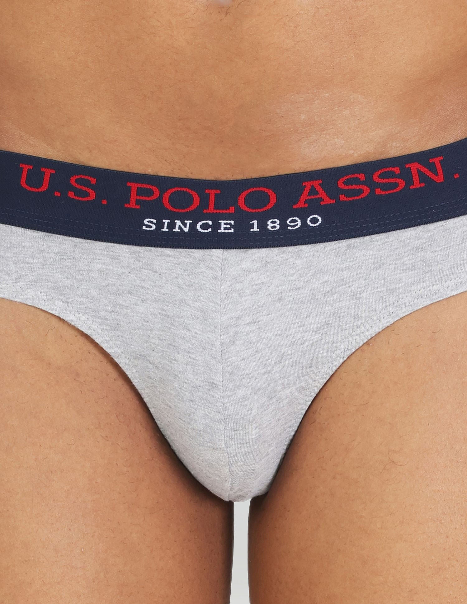 Elasticized Waist Pure Cotton I006 Briefs - Pack Of 2 Grey - U.S. POLO ASSN. | Large