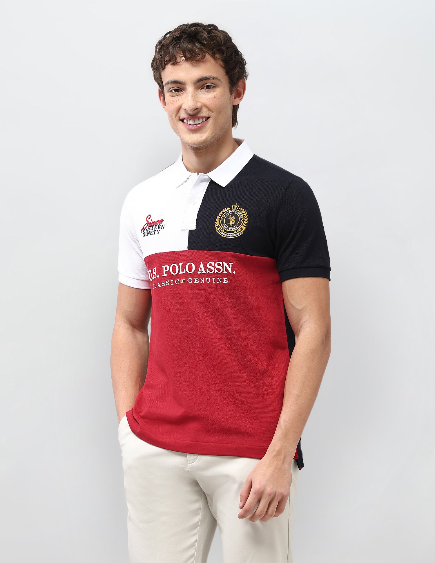 Colorblock Brand Embroidered New Port Marina Polo Shirt Red - U.S. Polo Assn. India | Large