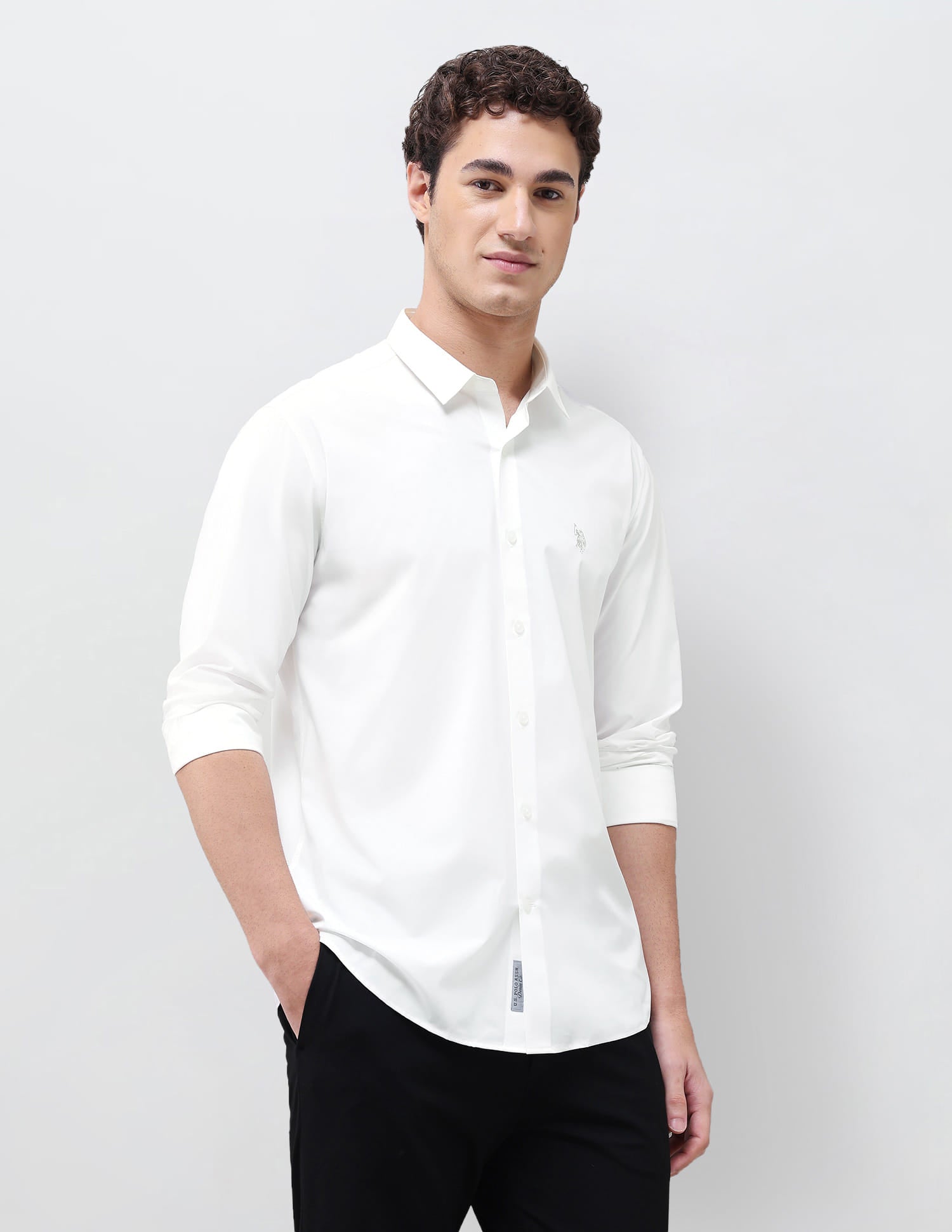 Solid Regular Fit Shirt White - U.S. Polo Assn. India | Large