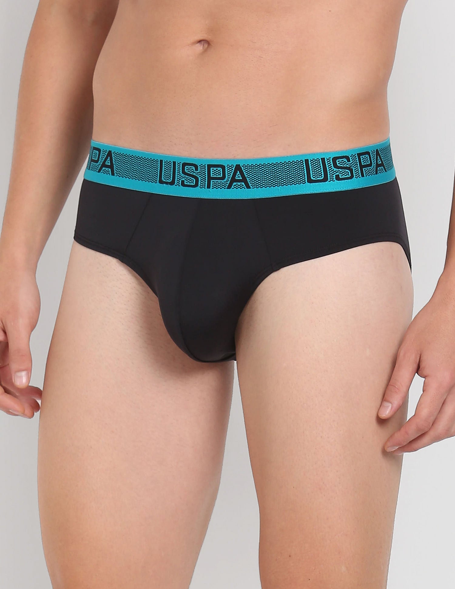Nylon Spandex Solid I708 Active Briefs - Pack Of 1 Black - U.S. POLO ASSN. | Large