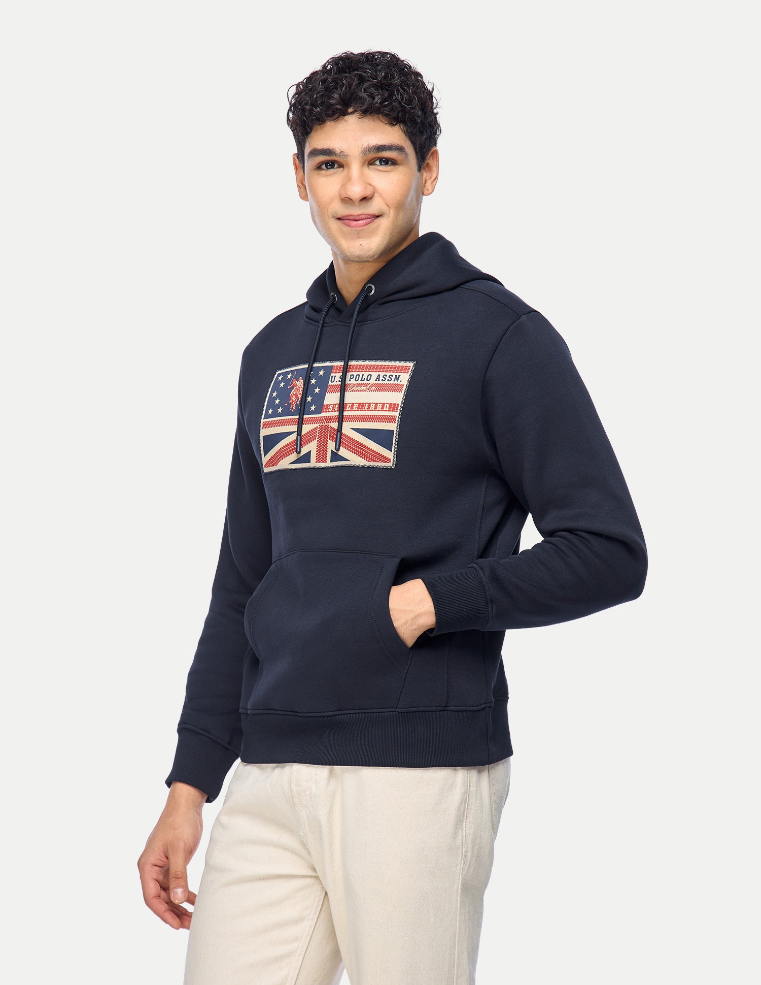 Graphic Brand Printed Regular Fit Sweatshirt Navy - U.S. Polo Assn. India | Large