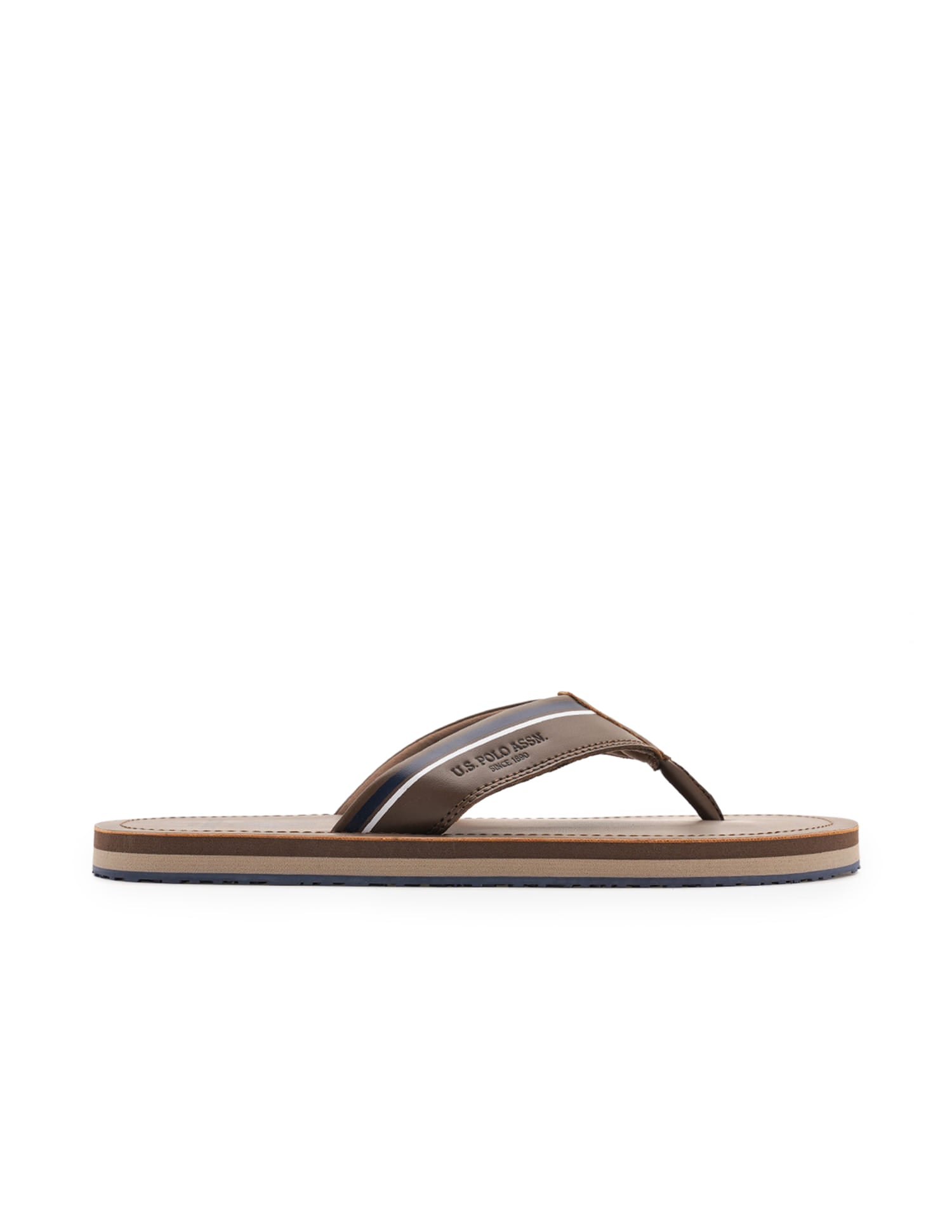 Nesta 3.0 Striped Flip Flops Brown - U.S. Polo Assn. India | Large
