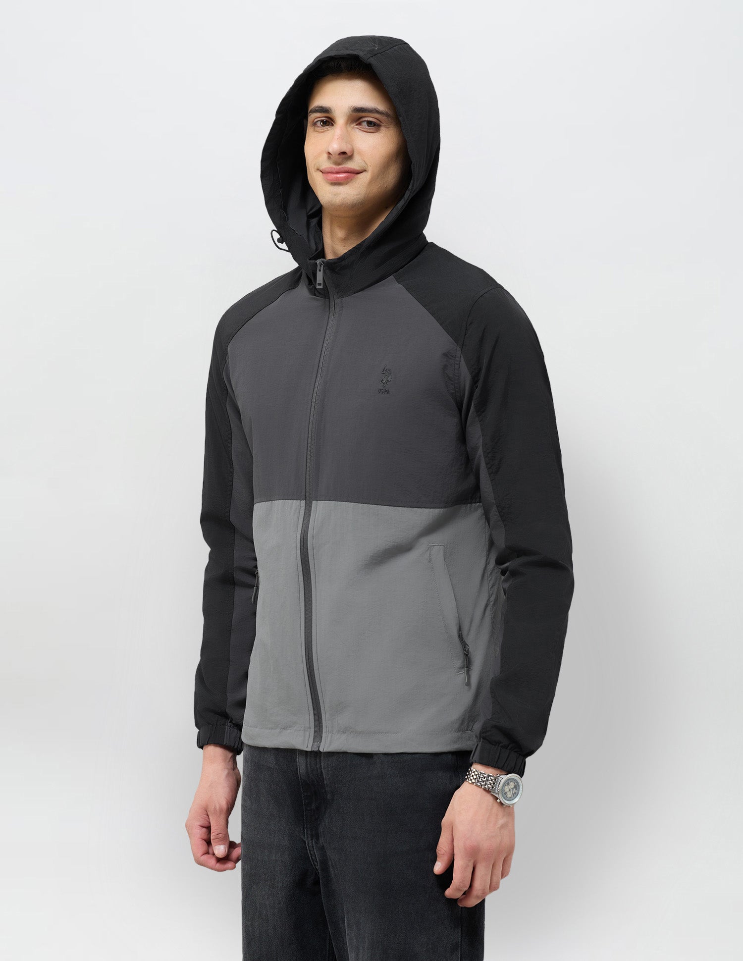Detachable Hood Regular Fit Jacket Dark Grey - U.S. POLO ASSN. | Large