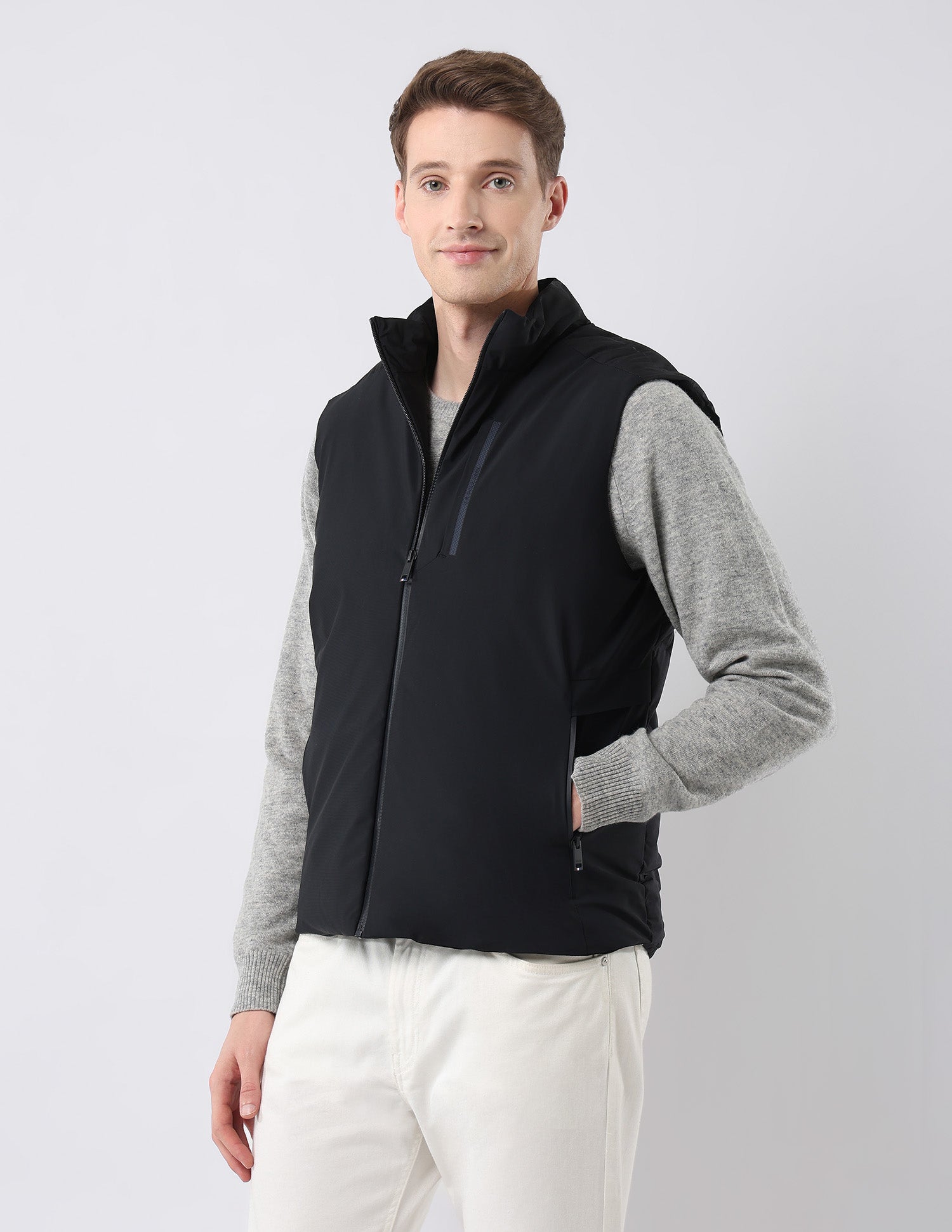 Solid Regular Fit Jacket Navy - U.S. Polo Assn. India | Large