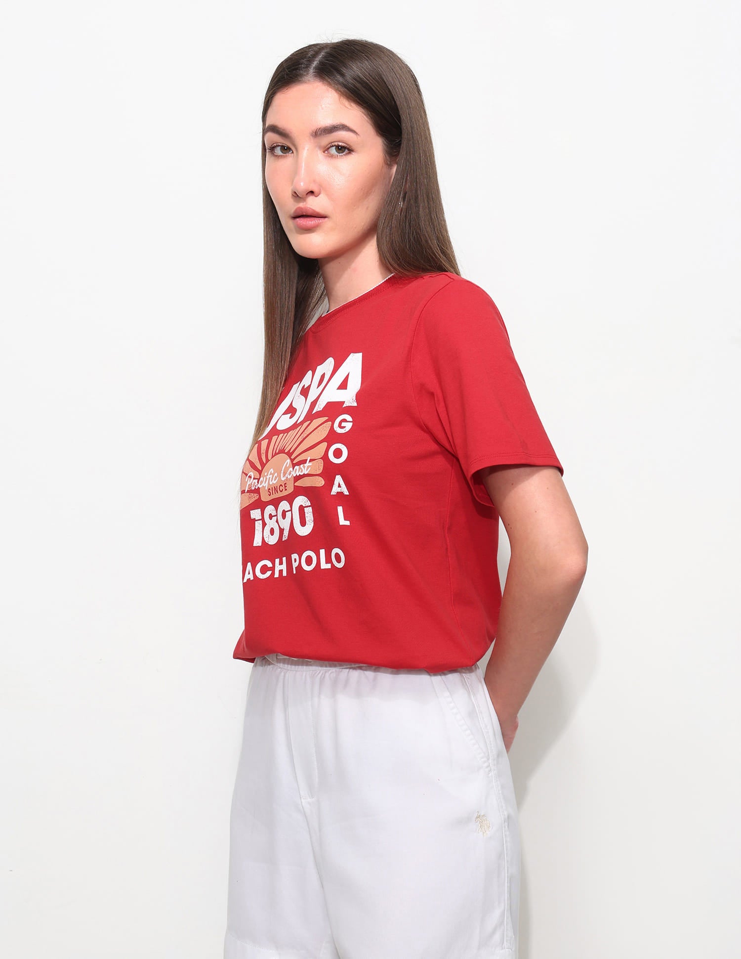 Regular Fit Brand Printed T-Shirt Red - U.S. Polo Assn. India | Large