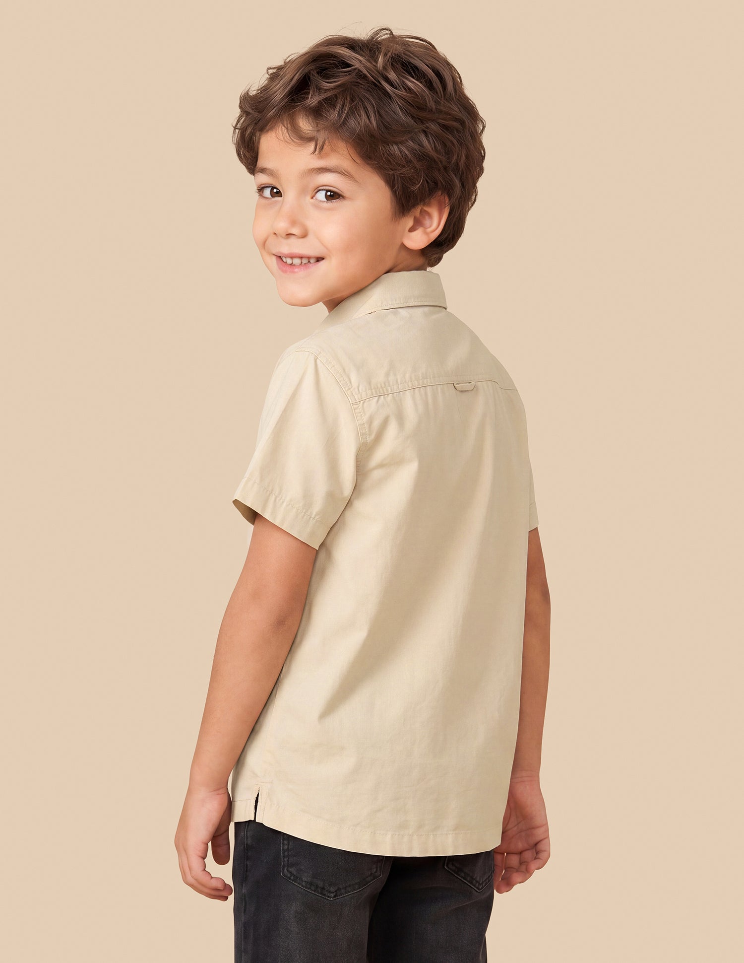 Solid Regular Fit Shirt Beige - U.S. Polo Assn. India | Large