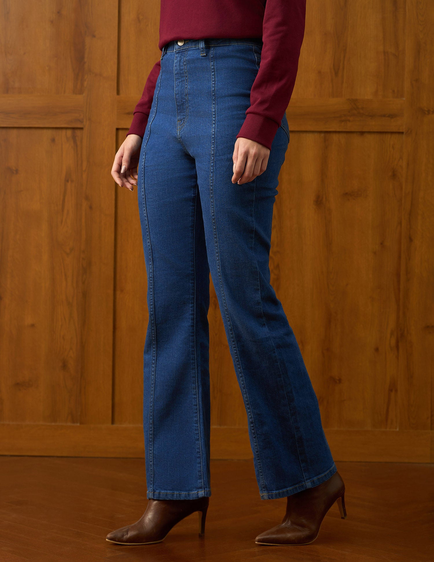 Ultra-high Rise Bootcut Jeans Dark Blue - U.S. POLO ASSN. | Large