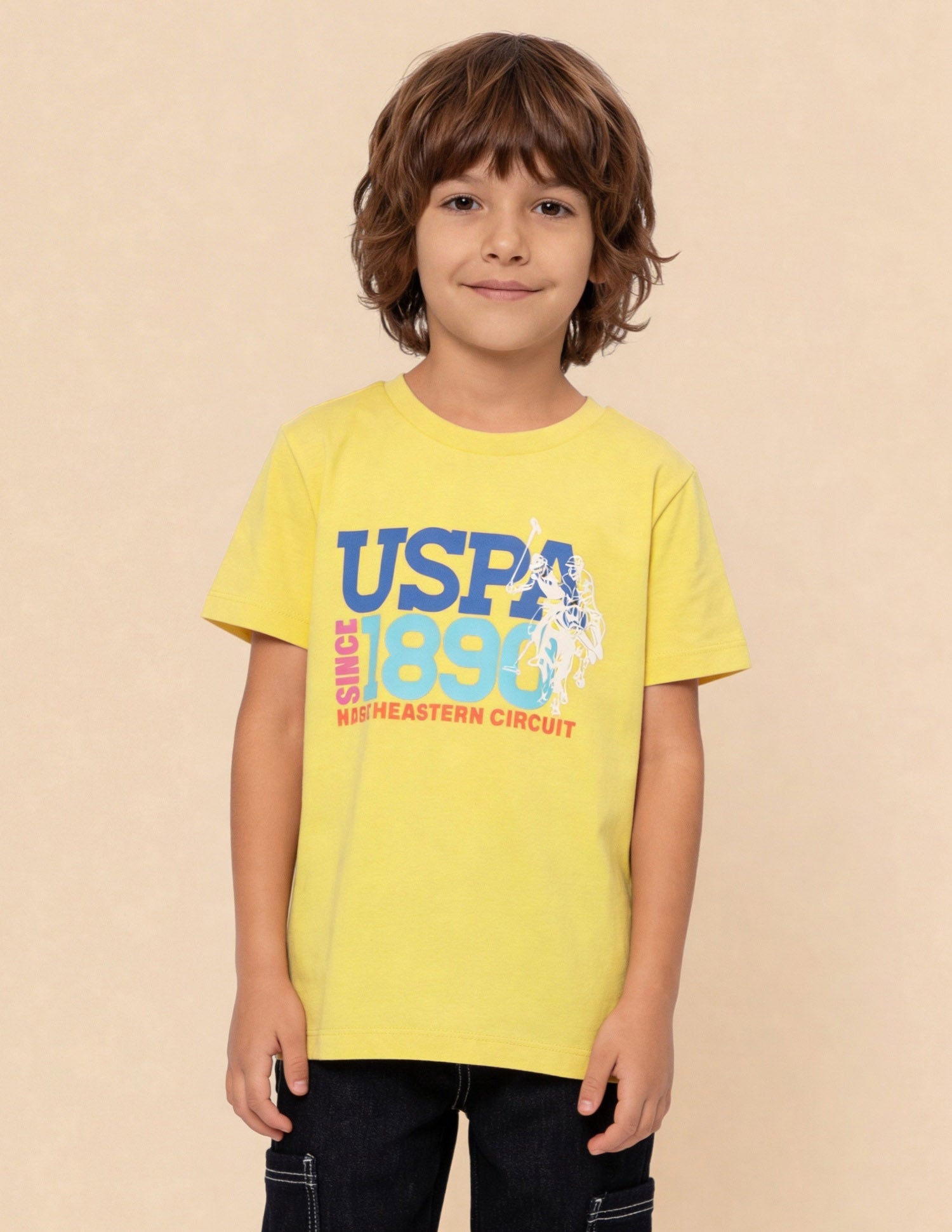 Graphic Brand Printed Regular Fit T-Shirt Yellow - U.S. Polo Assn. India | Large