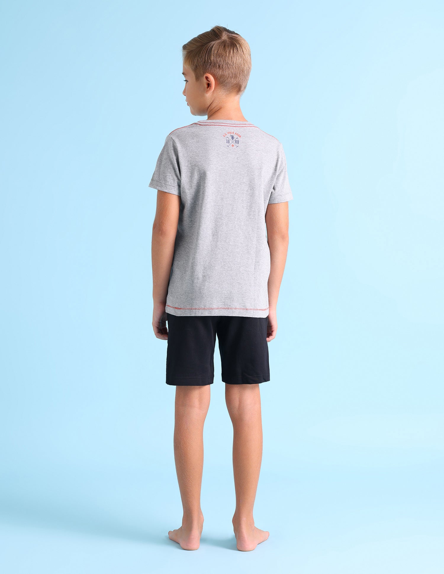 Ribbed Neck Cotton IKEA Lounge T-Shirt - Pack Of 1 Grey - U.S. POLO ASSN. | Large