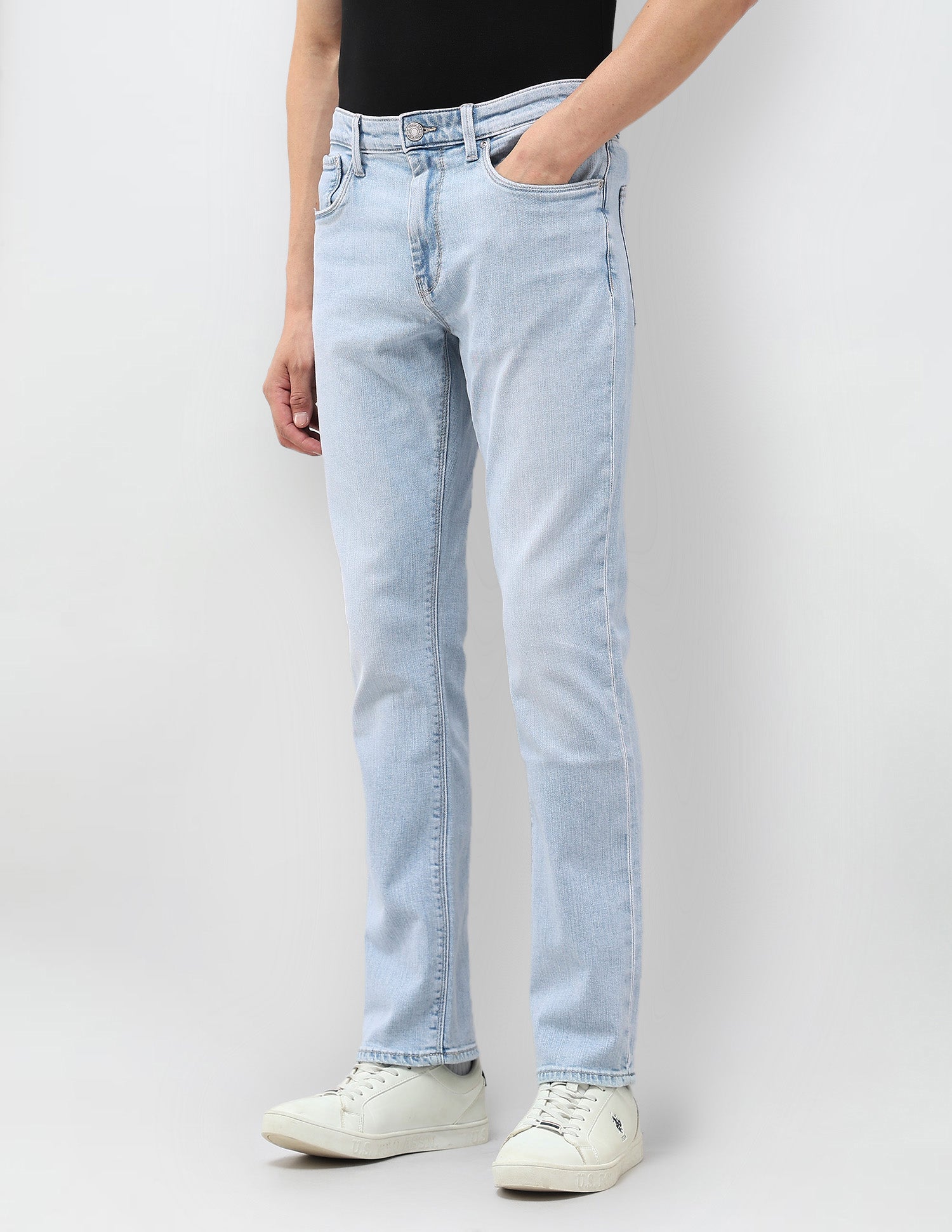 Harold Slim Straight Fit Blue Jeans Blue - U.S. POLO ASSN. | Large