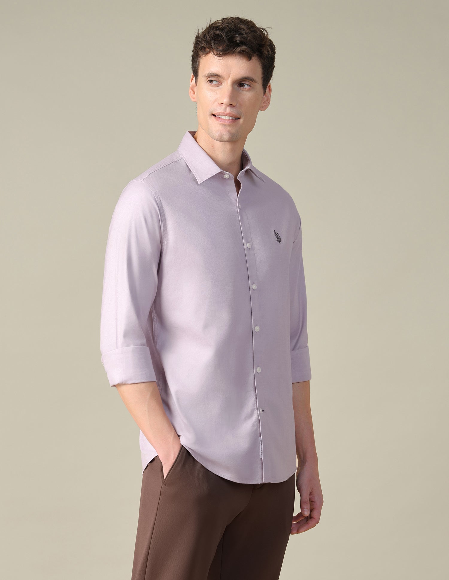 Oxford Tailored Fit Shirt Lavender - U.S. Polo Assn. India | Large