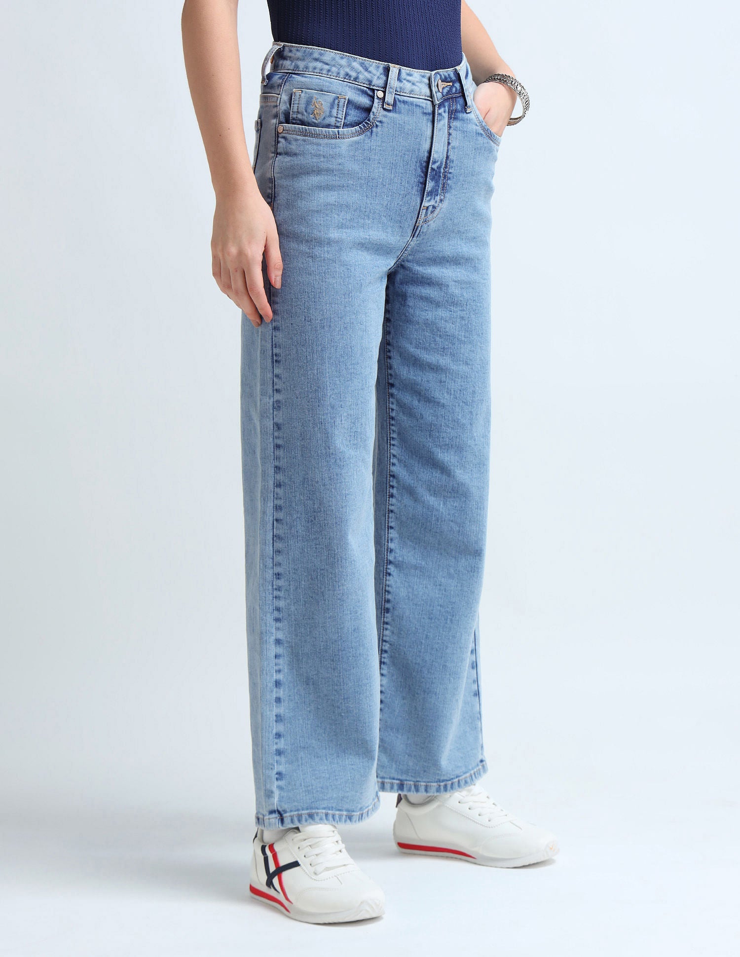 Wide Leg Fit Blue Jeans Blue - U.S. POLO ASSN. | Large